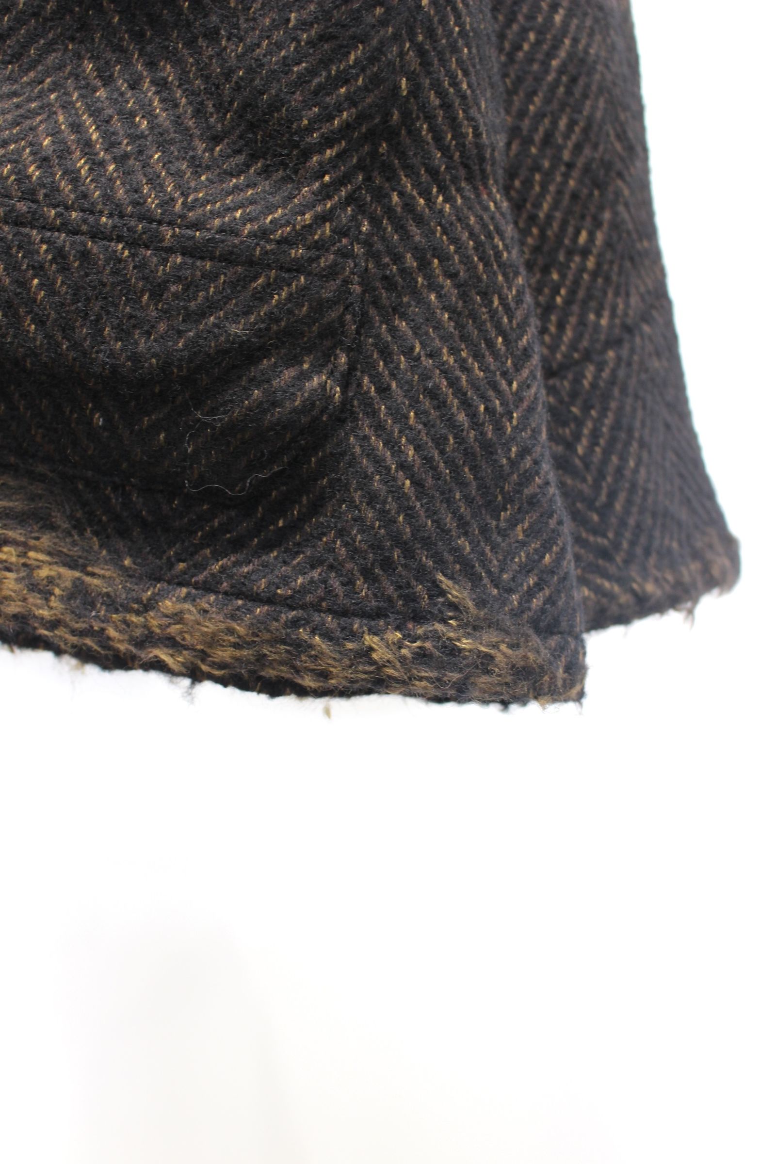 [ラスト1点] DAMAGE WOOL HERRINGBONE COVER ALL | BROWN×BLACK | カバーオール