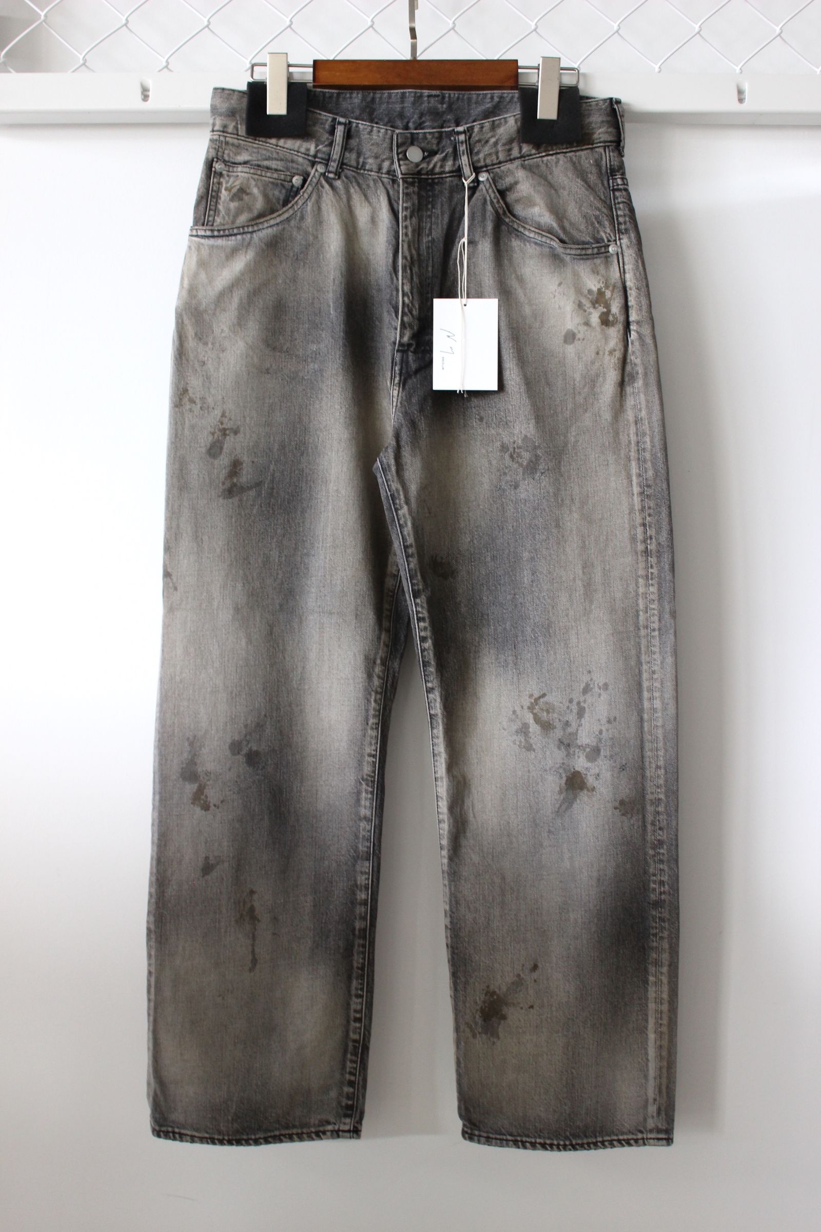 AGING BLACK DENIM STRAIGHT 5P PANTS/BLACK | NapsNote