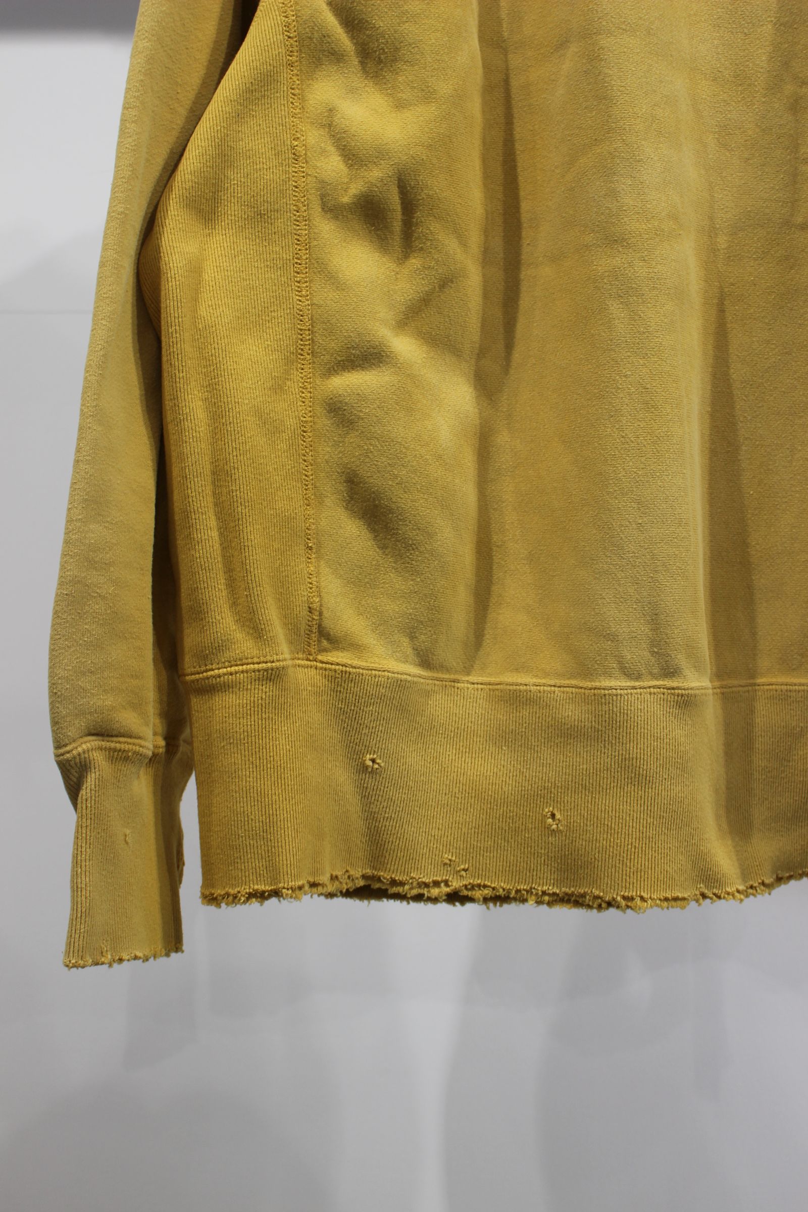 ANCELLM - DYED DAMAGE SWEAT SHIRT/MUSTARD | NapsNote