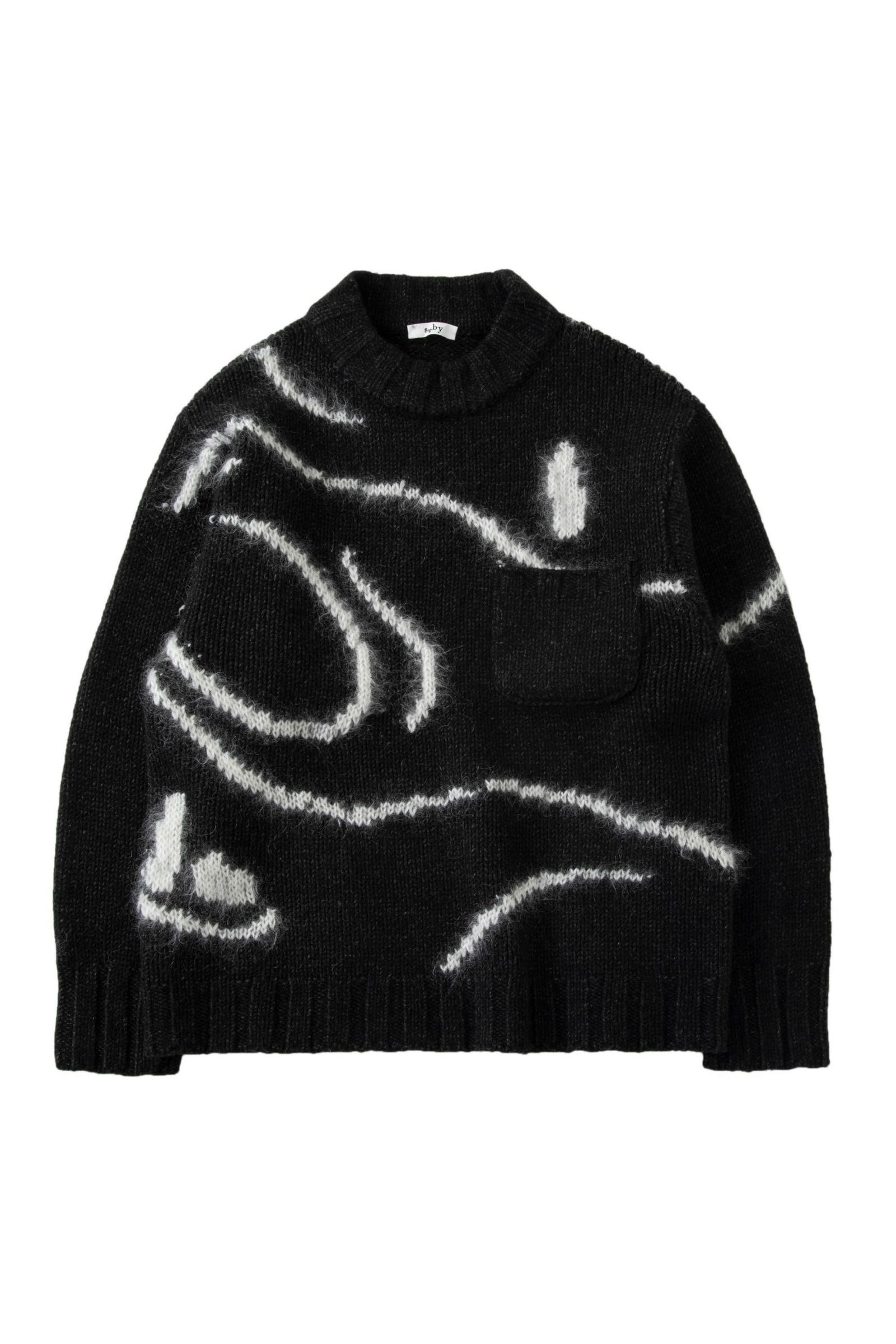 saby - INTARSIA C/N KNIT - Hand Drowing By Tsuchida Ayumi -/ニット