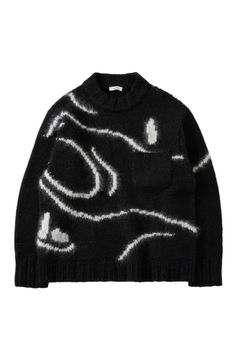 INTARSIA C/N KNIT - Hand Drowing By Tsuchida Ayumi -/ニット