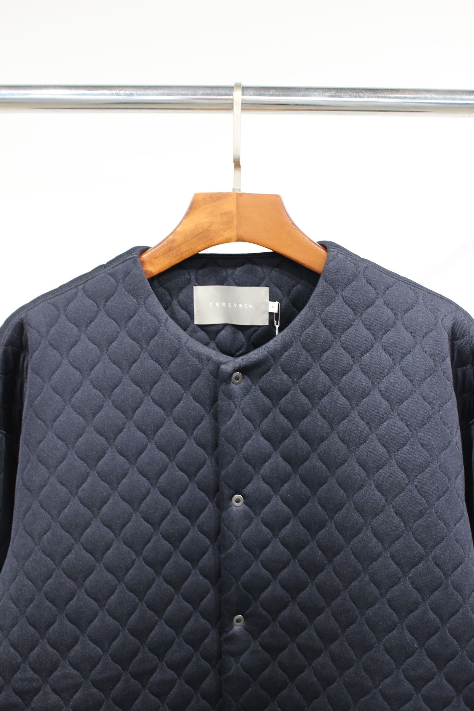 SNAP BUTTON CARDIGAN -quilting-/NAVY