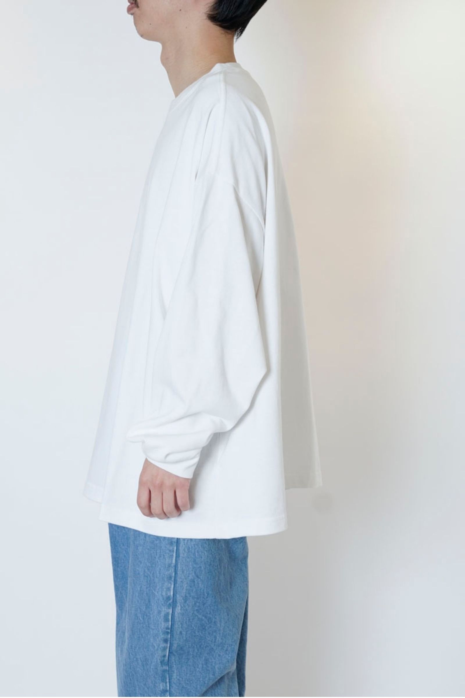 WIDE L/S TEE/WHITE