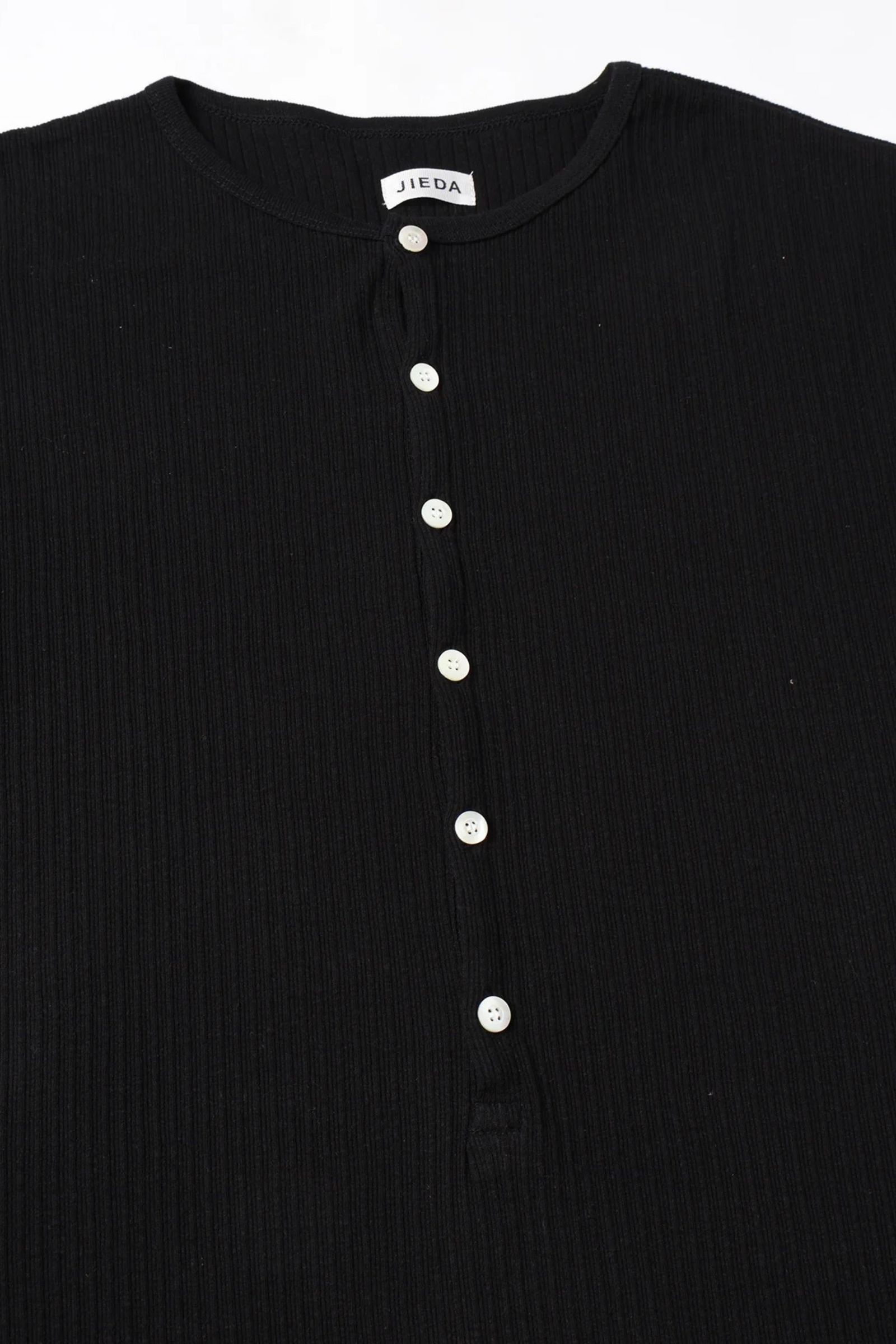 VINTAGE LIGHT RIB HENRY NECK L/S | BLACK | カットソー
