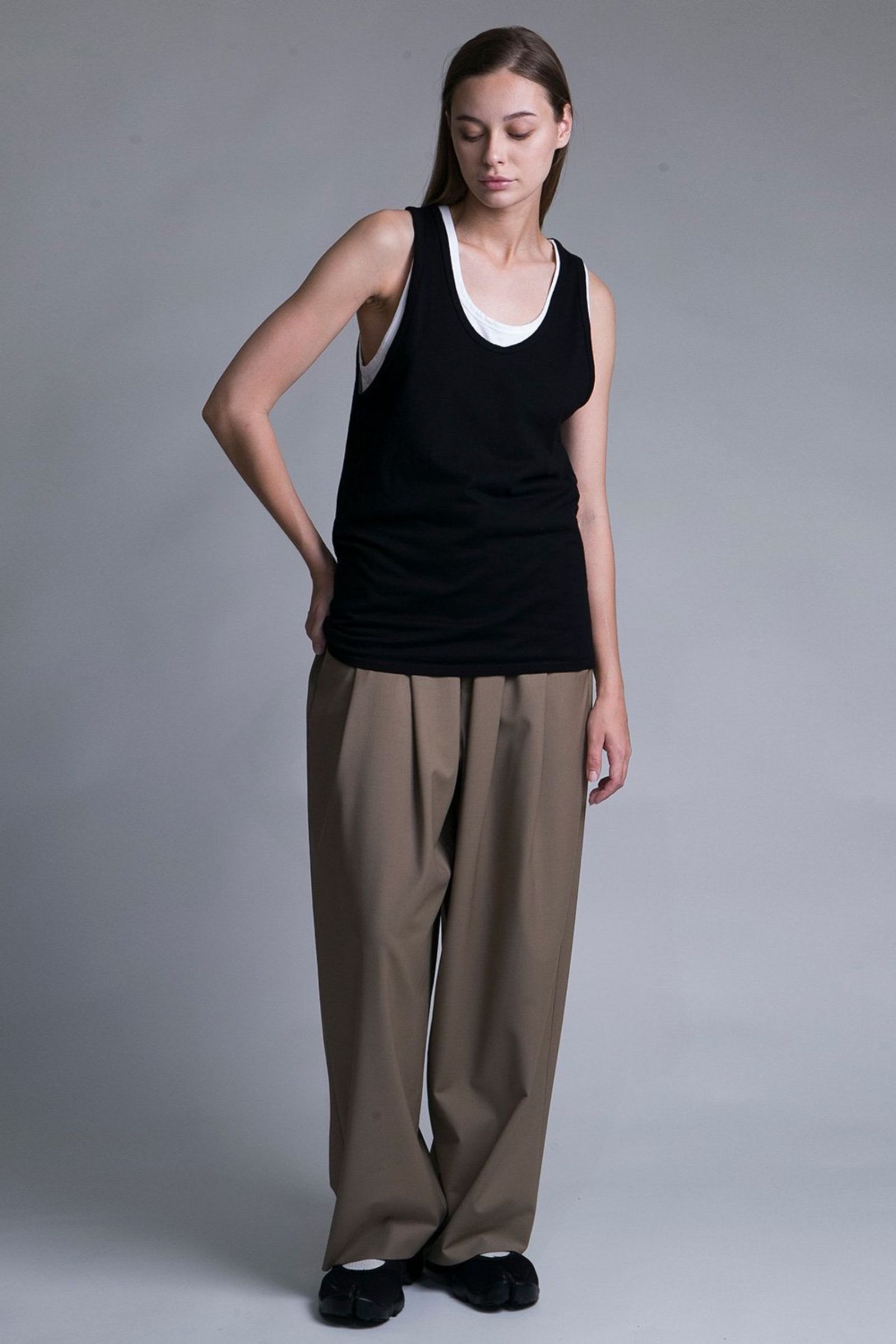 MERCERIZATION JERSEY STANDARD TANK TOP/BLACK
