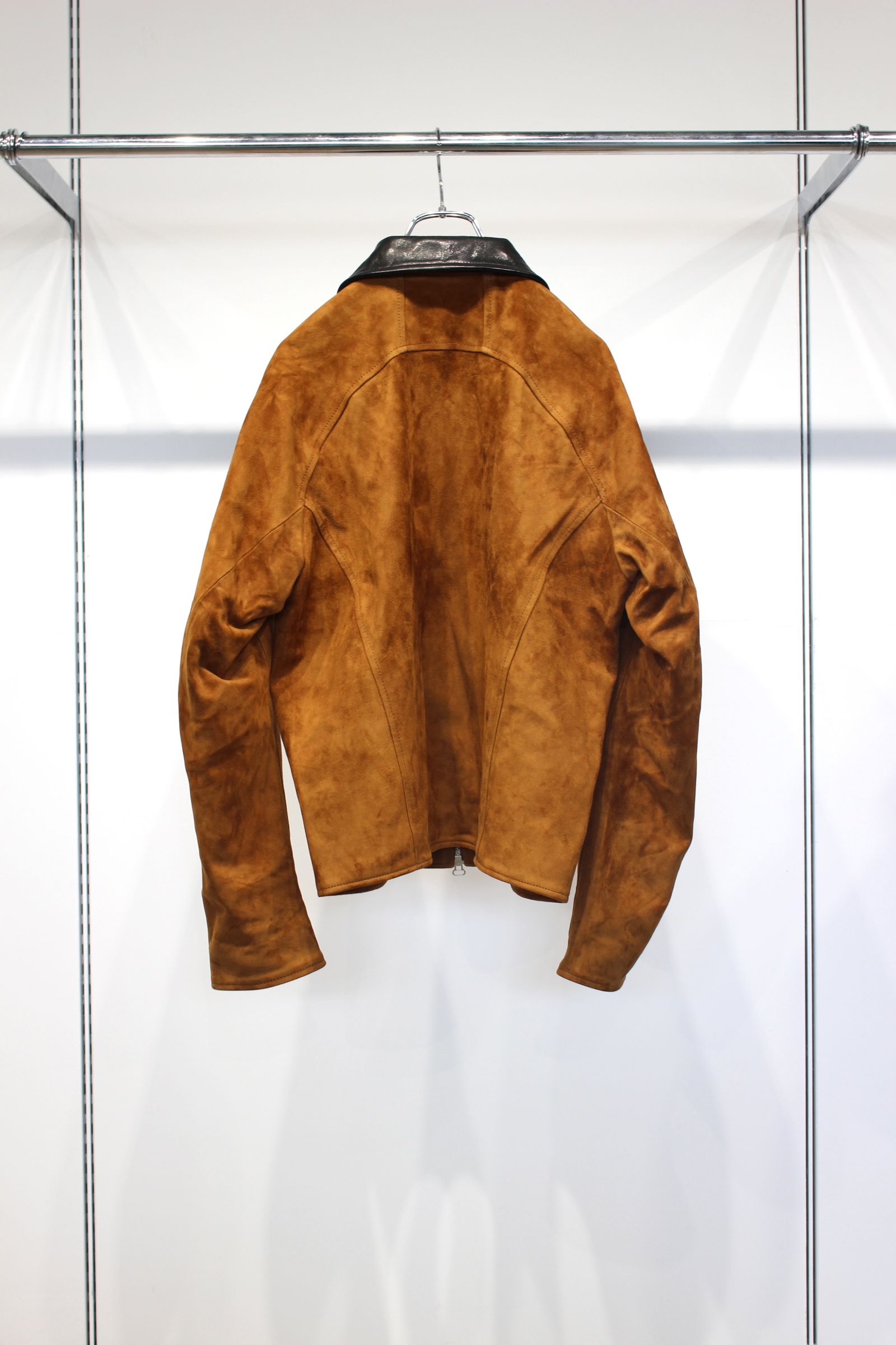 NUBUCK DRAPING LEATHER JACKET | BROWN | レザージャケット