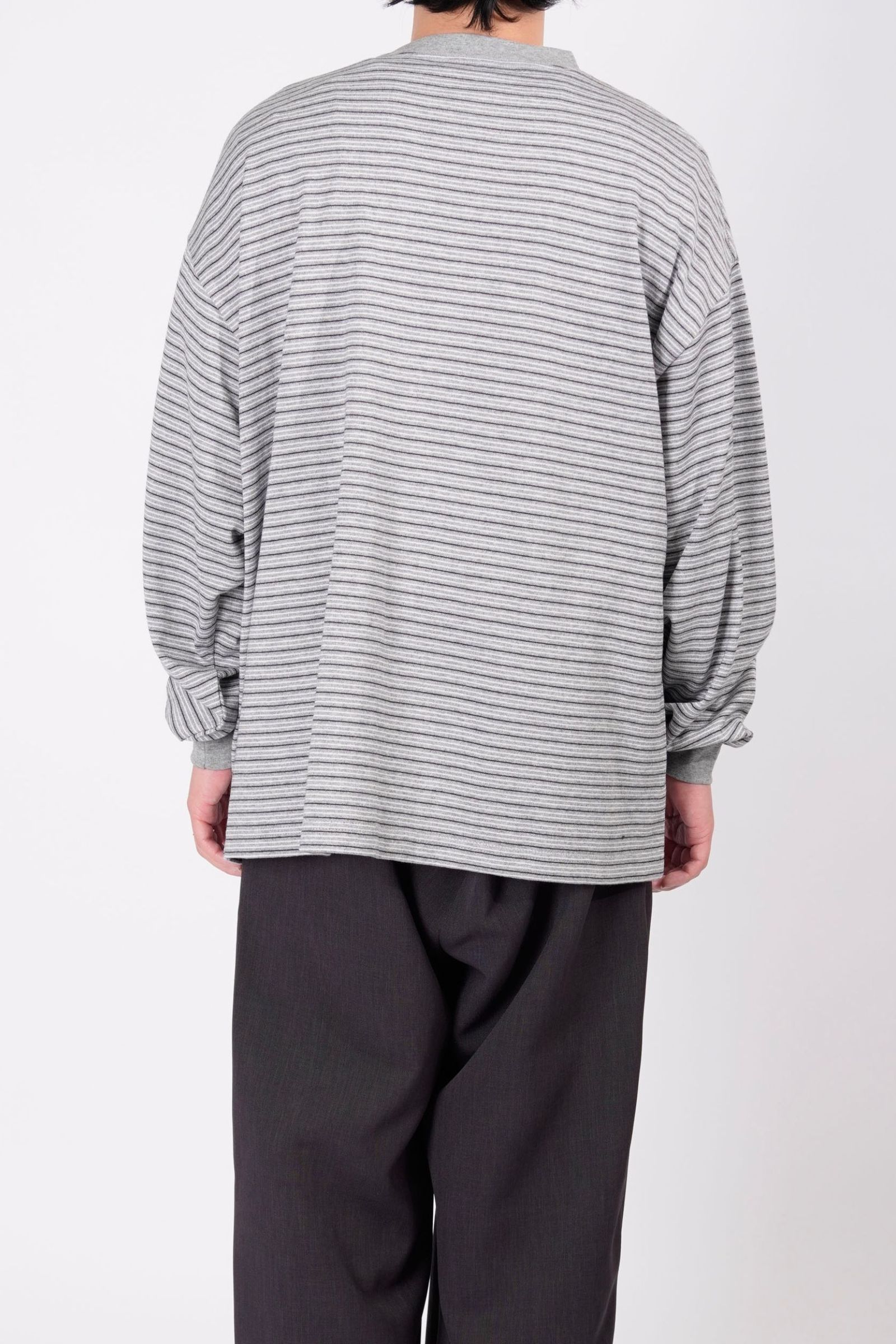 BORDER WIDE L/S T-SHIRT | GRAY | カットソー