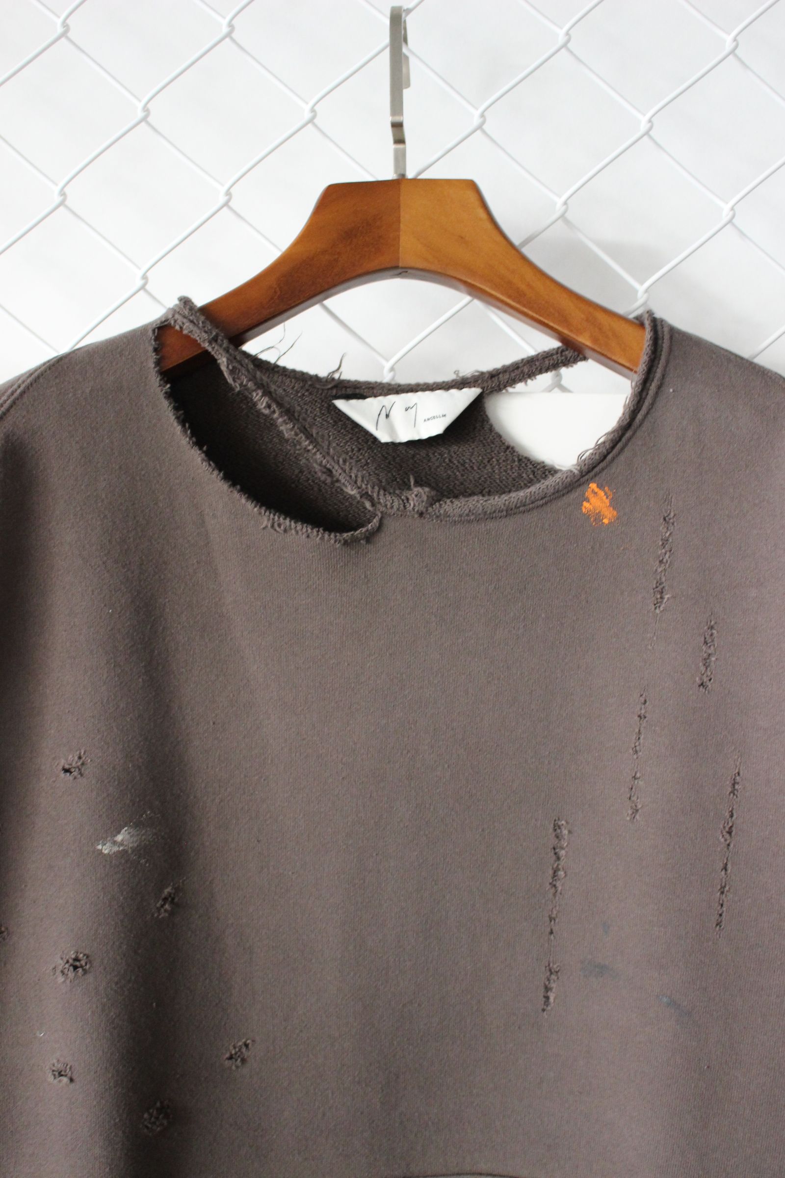 ANCELLM - HOODIE CUTOFF CRASH SWEAT SHIRT/BLACK | NapsNote