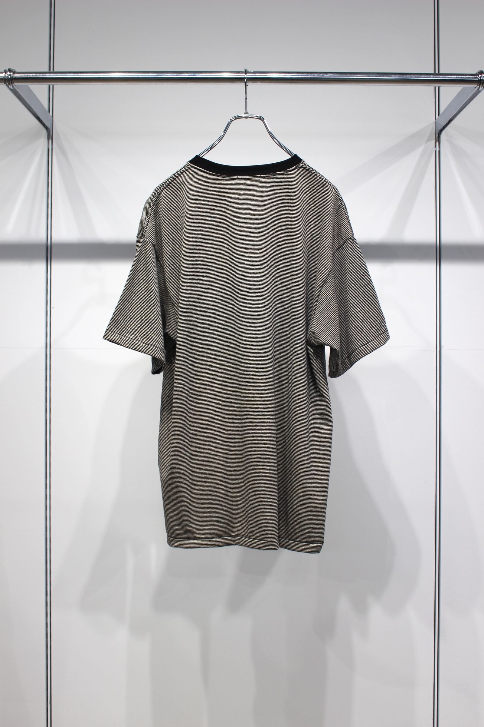 [ラスト1点] COTTON HEMP BORDER S/S TEE | BLACK | カットソー