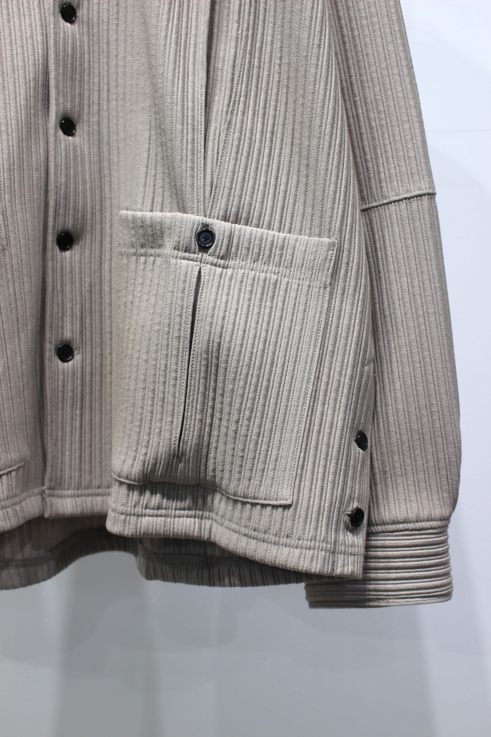 WRINKLED STRIPE SHIRT | GREIGE | シャツジャケット