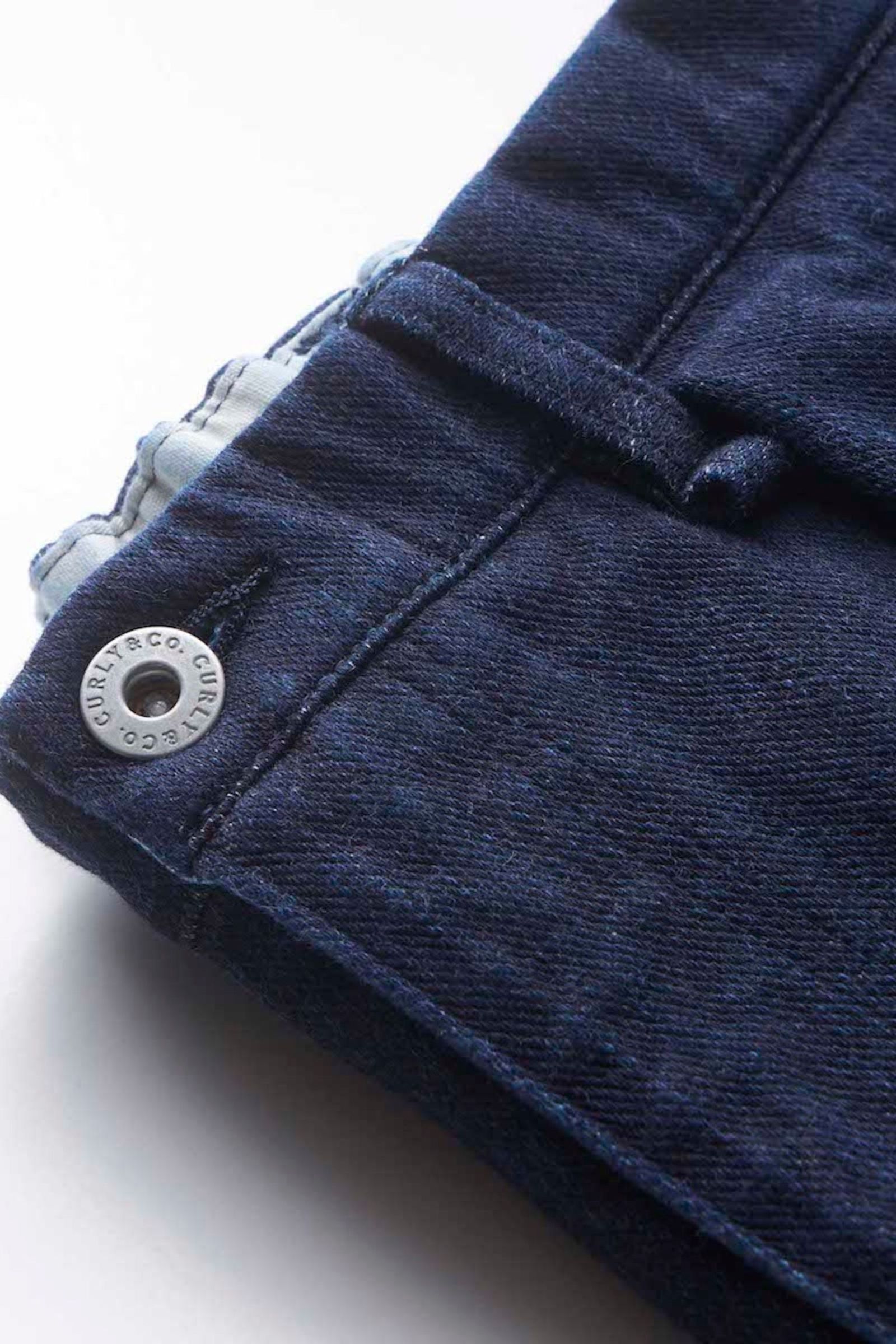 INDIGO 1TUCK EZ TAPERED SLACKS -ONE WASHED-/WASHED INDIGO