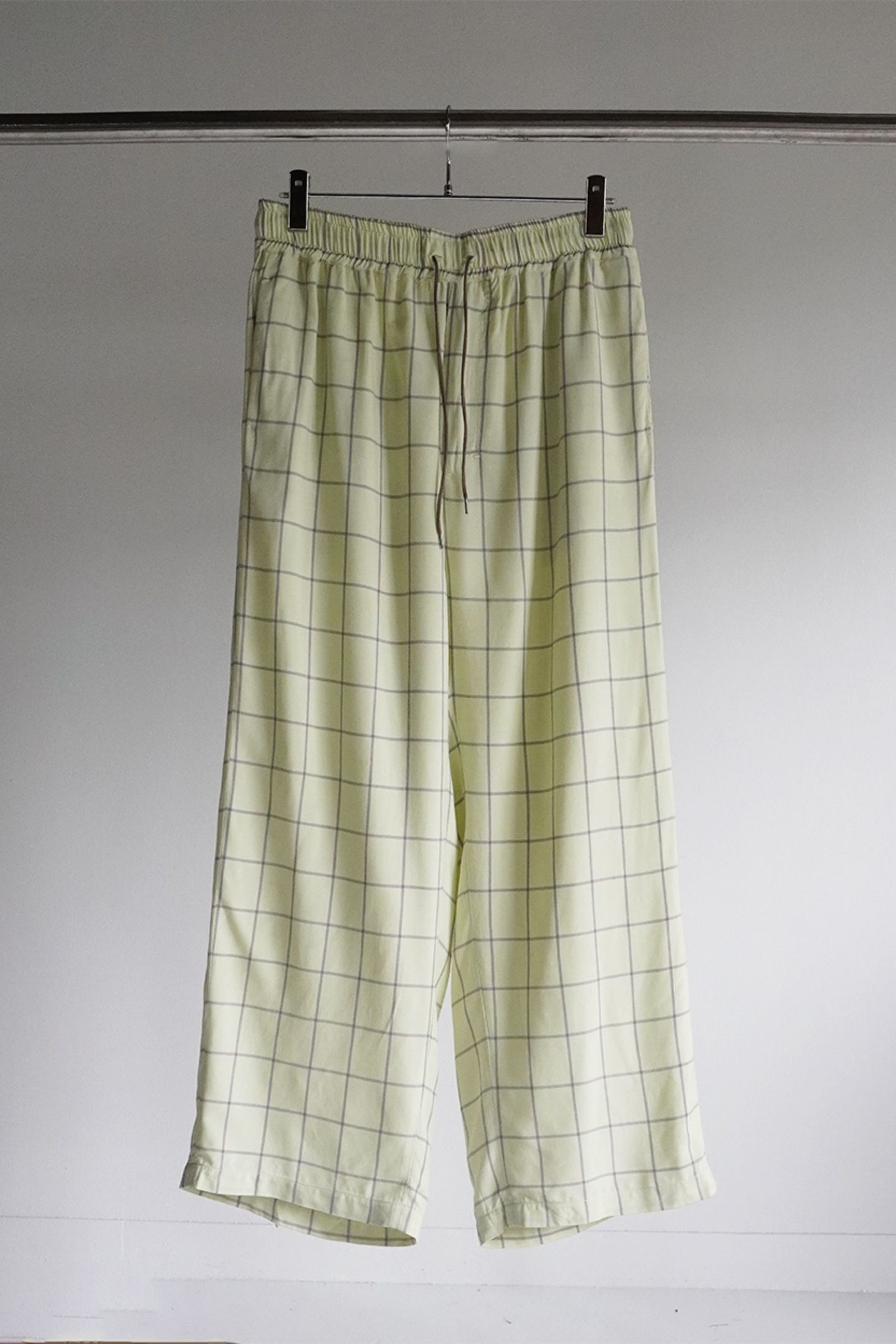 RAYON CHECK SLACKS/MINT