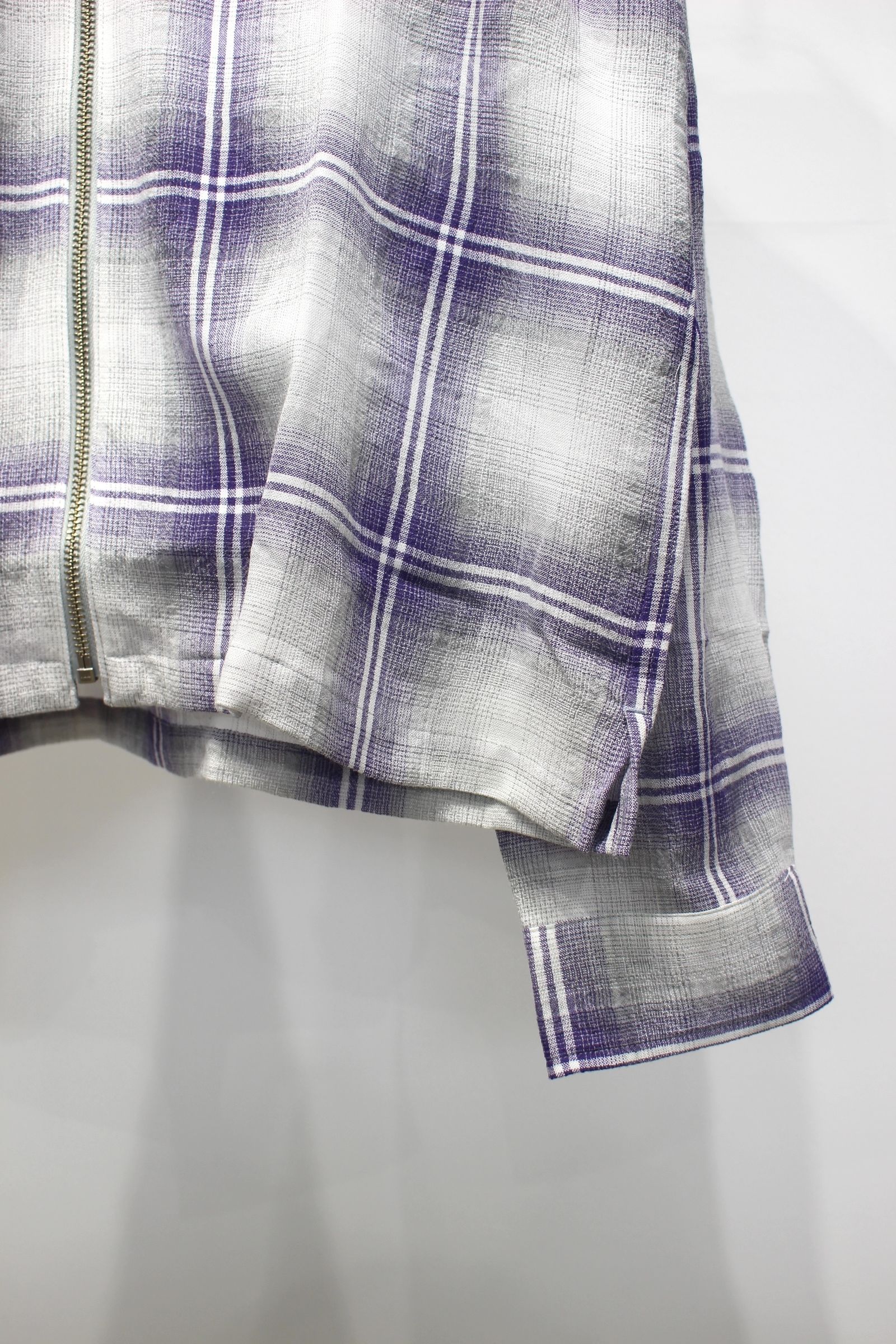 OMBRE CHECK ZIP SHIRT | PURPLE | ジップシャツ