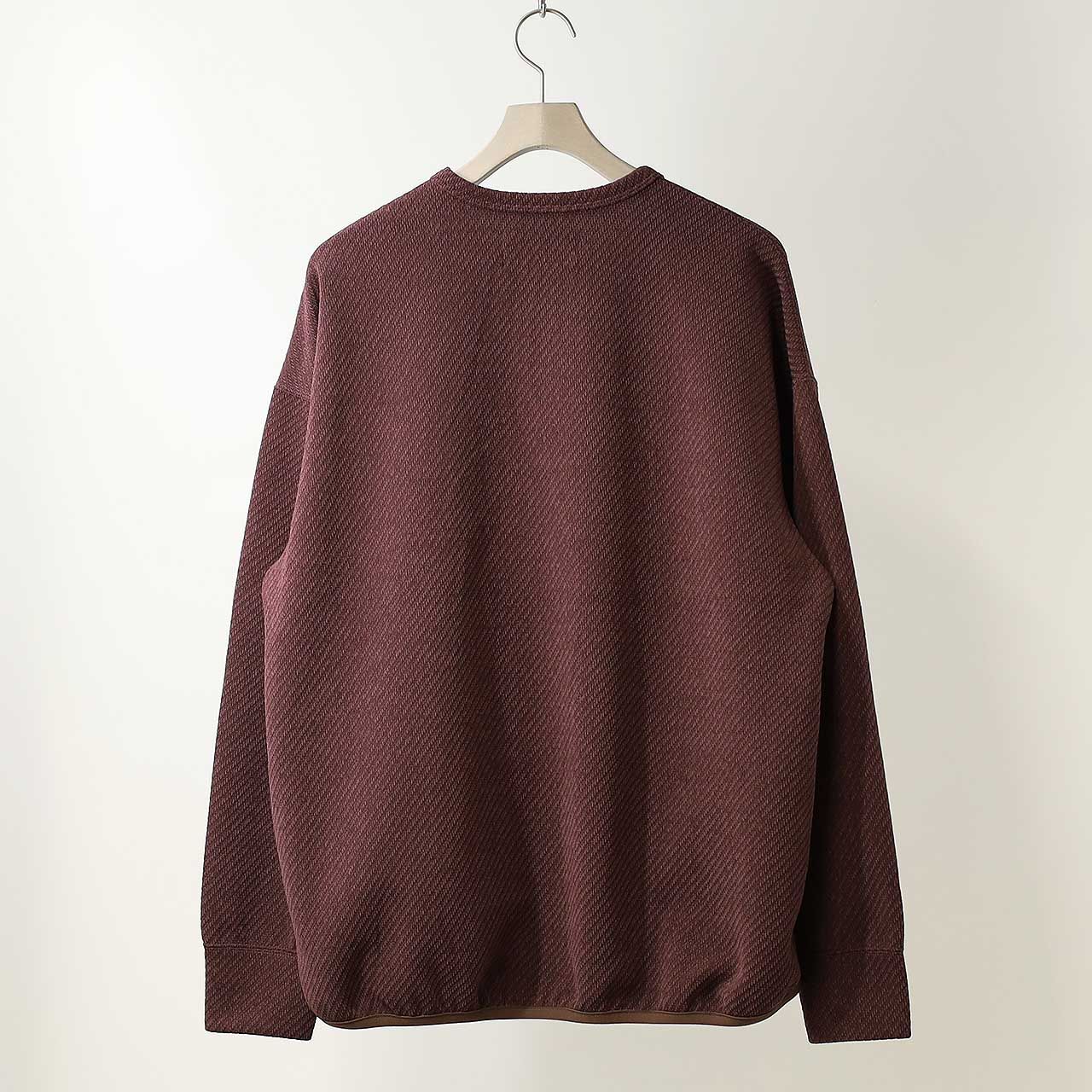 MOLLE YARN TWILL KNIT P/O | BORDEAUX | クルーネックプルオーバー