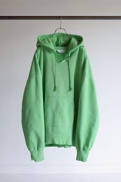 DYED DAMAGE HOODIE/PISTACHIO
