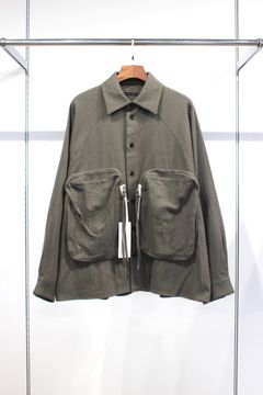 ORGANIC COTTON FLANNEL RAGLAN OVERSIZE SHIRT | OLIVE | シャツアウター