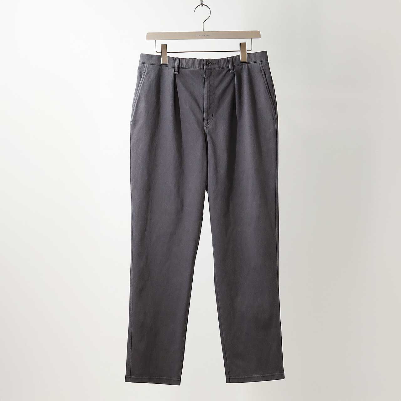 DENIM 1TUCK EZ TAPERED PANTS -slate gray- | SLATE GRAY | ニットデニム