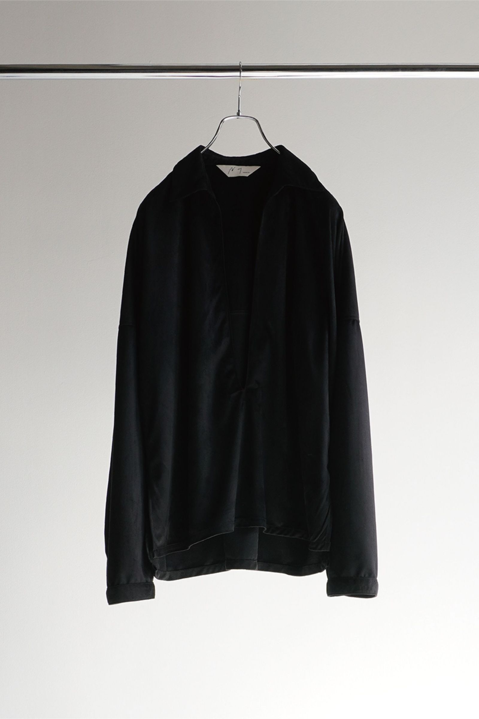 ANCELLM - VEGAN LEATHER SKIPPER SHIRT/BLACK | NapsNote