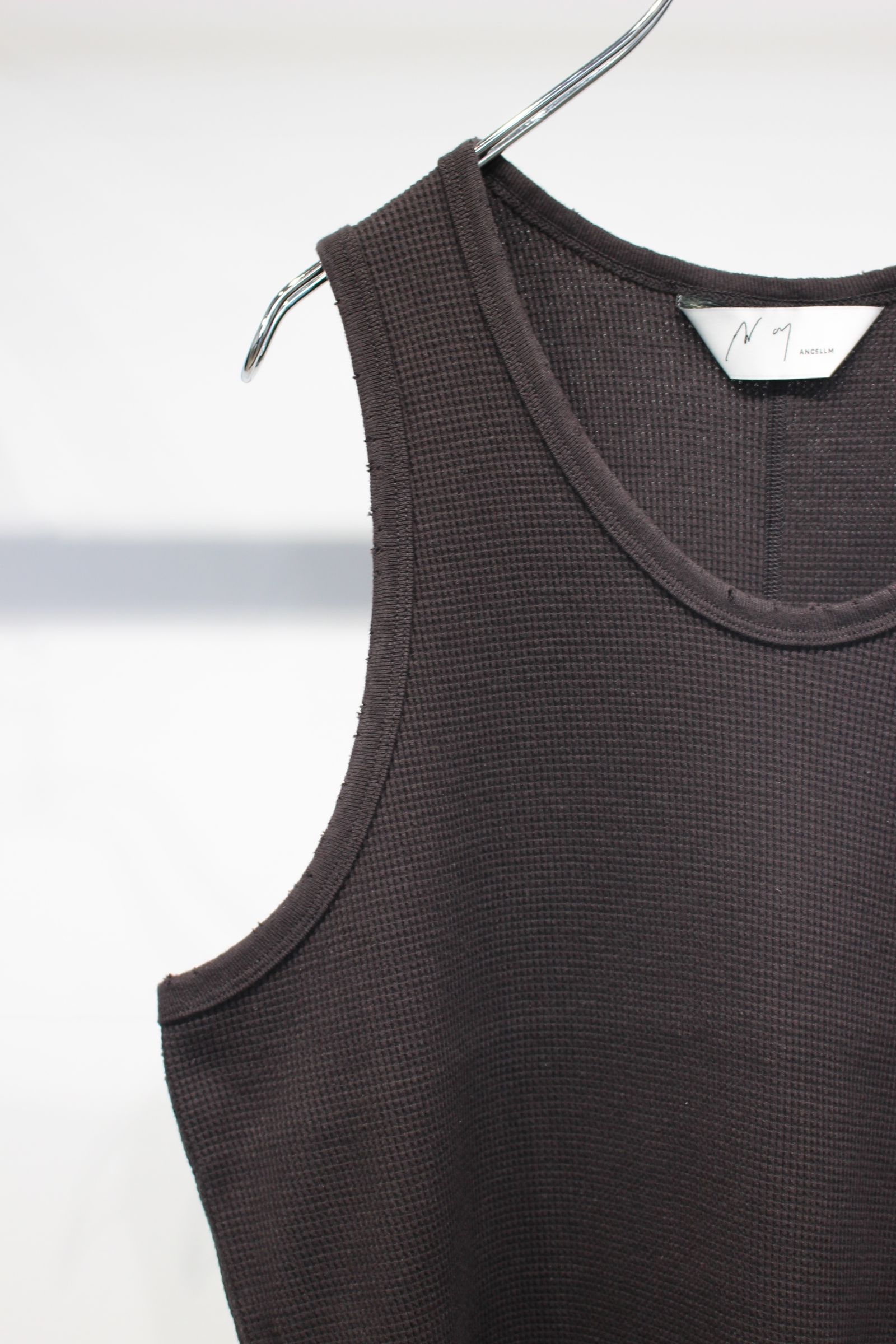 [ラスト1点] DAMAGE WAFFLE TANK | D.BROWN | タンクトップ