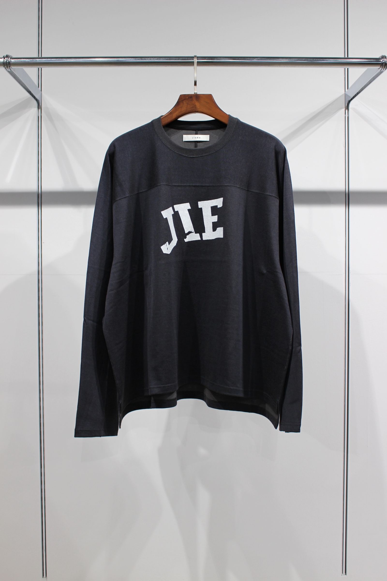 FOOTBALL PLATING OVERSIZED T-SHIRT/フットボールtシャツ/チャコール