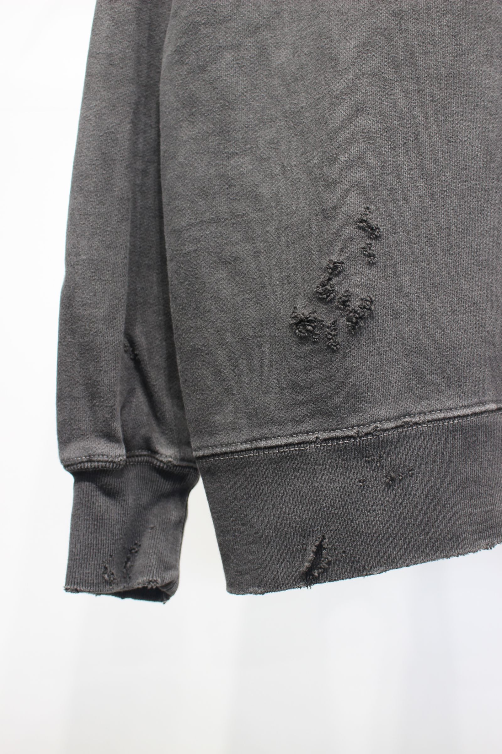 DAMAGE PIGMENT SWEAT CREW | BLACK | スウェット