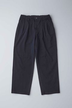 [ラスト1点] DENIM 2TUCK EZ WIDE SLACKS -overdyed- | BLACK | ニットデニム