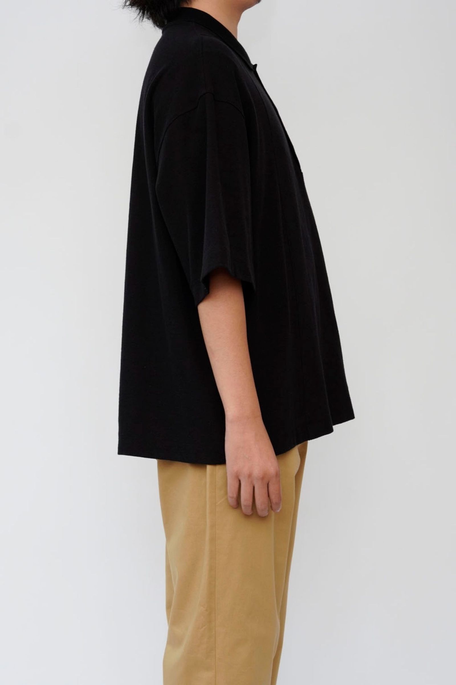 トップス EVCON COTTON KNIT S/S POLO/BLACK EVCON - COTTON KNIT S/S POLO/BLACK | NapsNote
