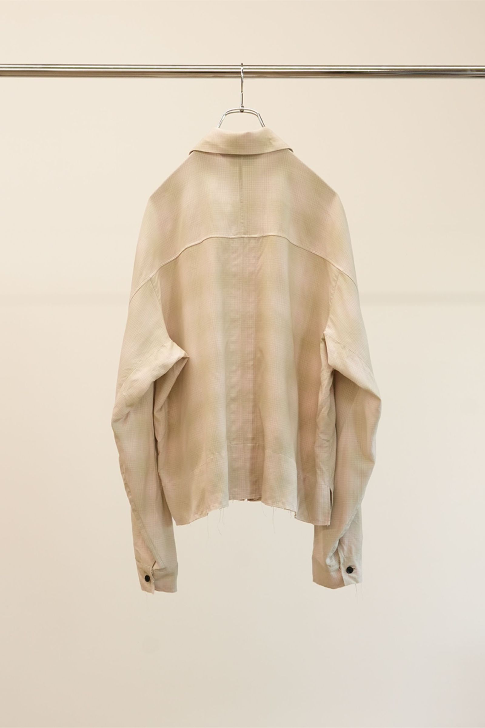 OMBRECHECK SHORT ZIPUP SHIRT | PINK | ジップアップシャツ