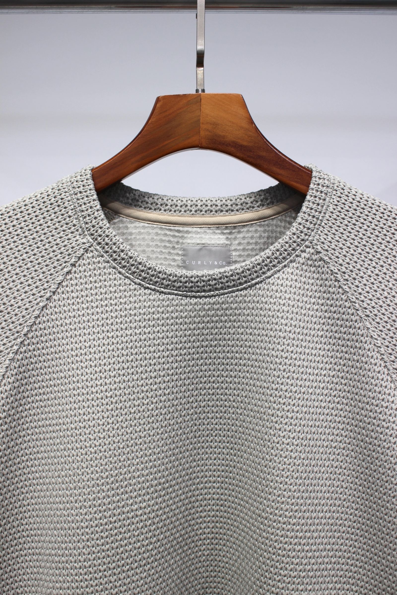 HONEYCOMB KNIT TEE | LIME BEIGE | カットソー