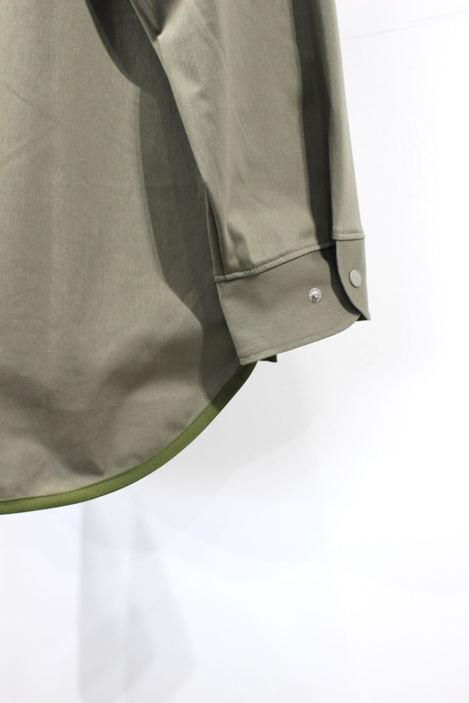 WARP KNIT HOODED SHIRT JACKET | OLIVE | シャツ