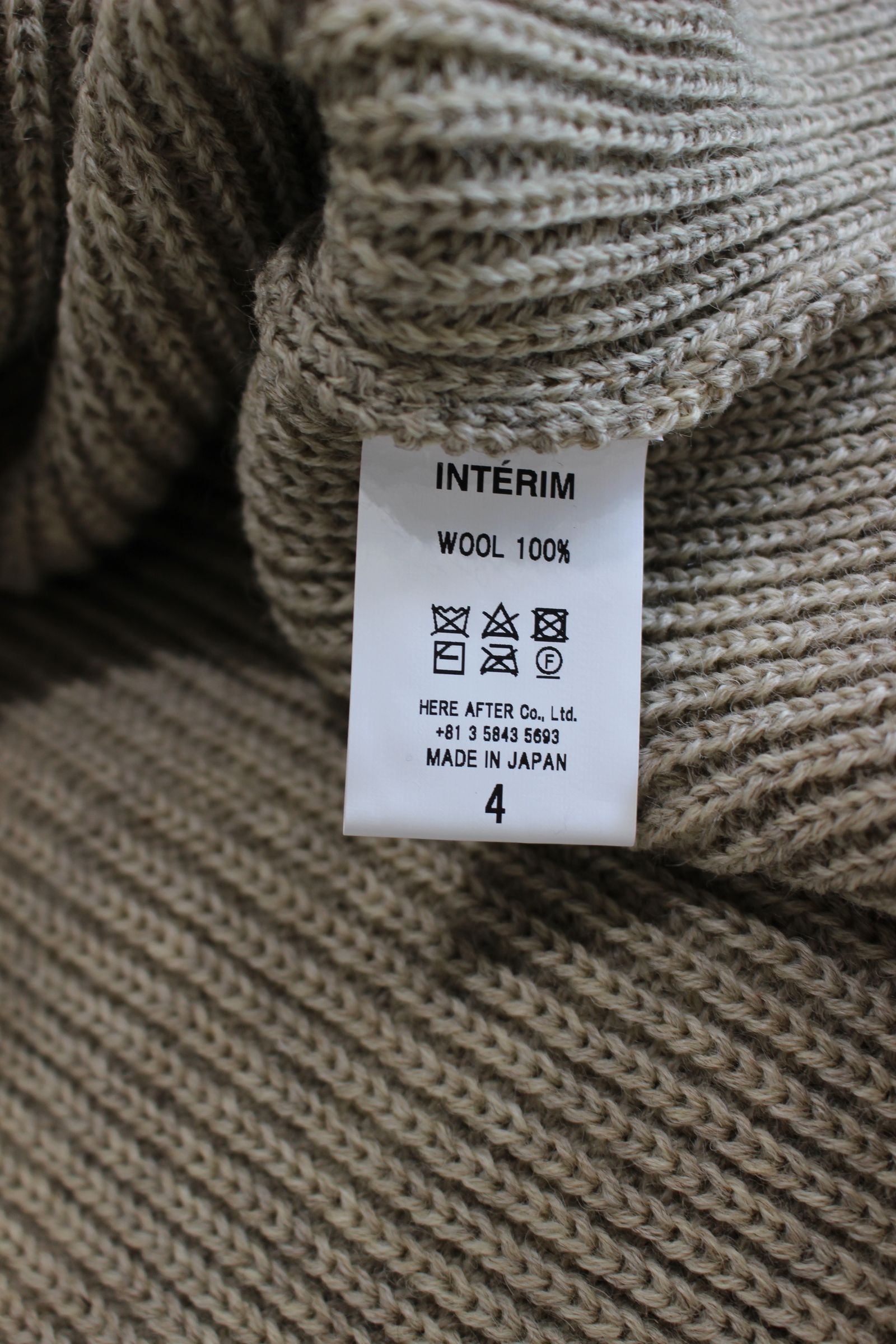 NATURAL WOOL HEAVY FISHERMAN ROLL NECK SWEATER/NATURAL BEIGE