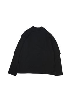 LAYERED MOC NECK L/S T-SHIRT"FRUIT OF THE LOOM"/カットソー