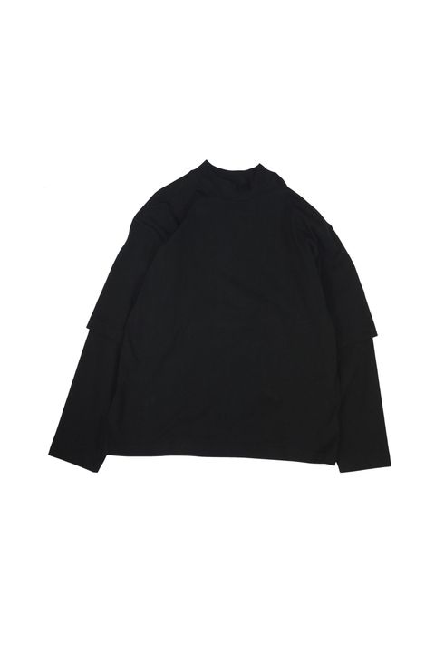 LAYERED MOC NECK L/S T-SHIRT"FRUIT OF THE LOOM"/カットソー