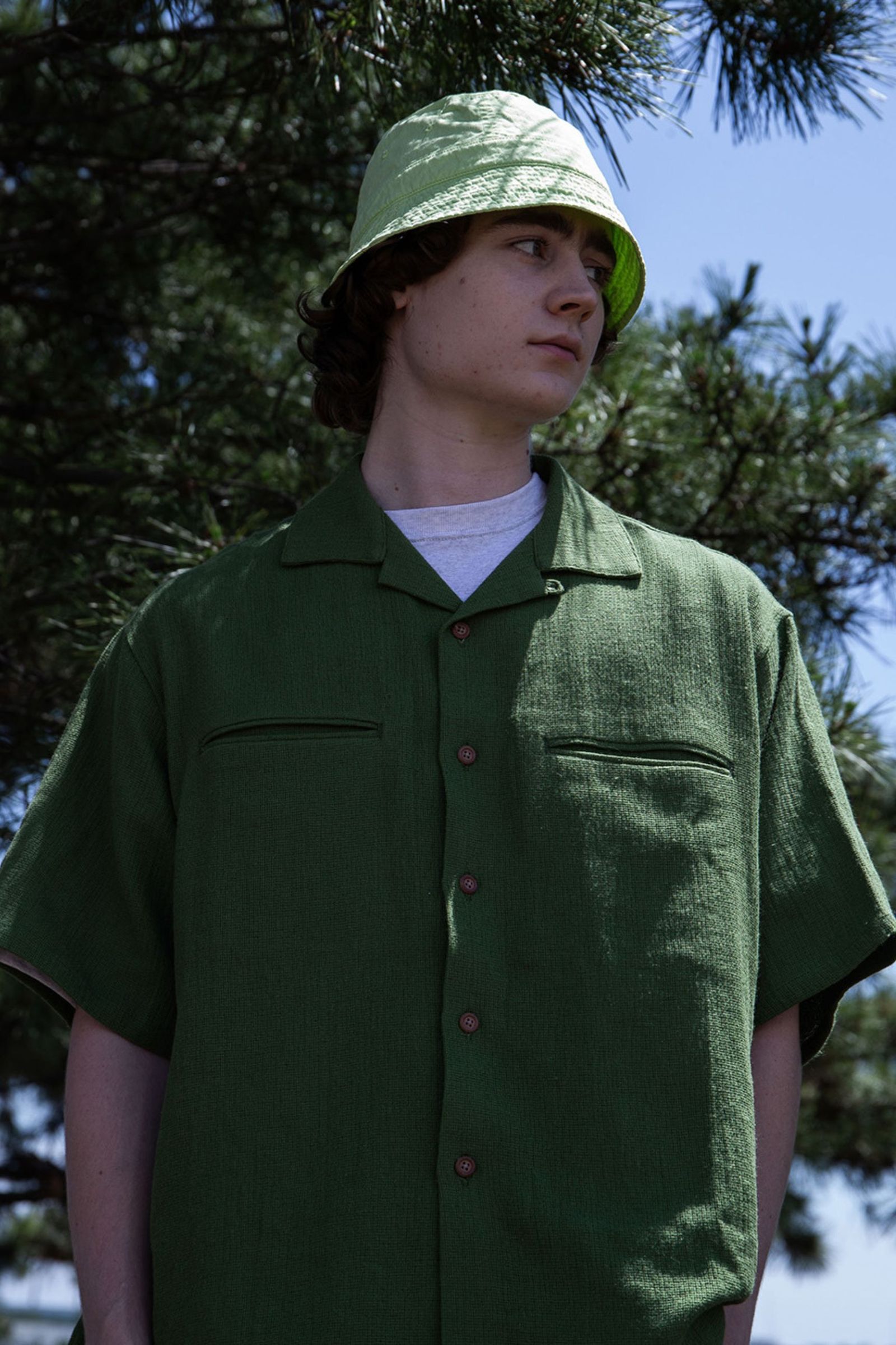 Linen Panama Shirts | GREEN | シャツ