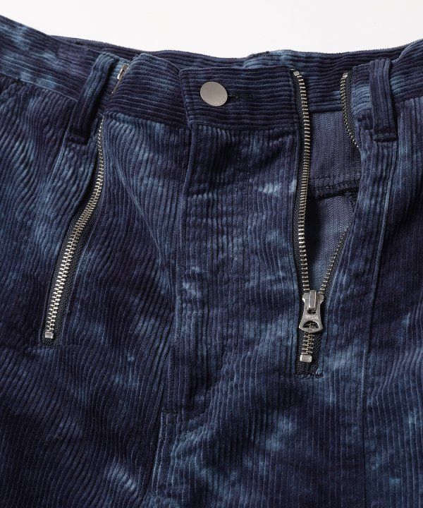 SWITCHING ZIP DYDE CORDUROY PANTS | NAVY | コーデュロイパンツ