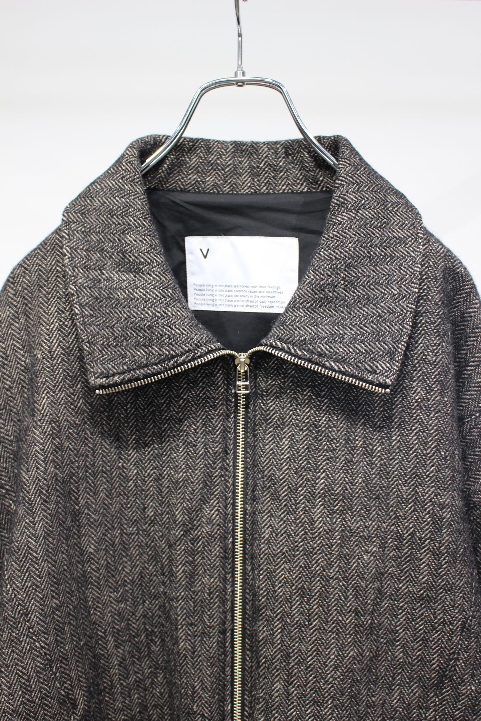WOOL LINEN HERRINGBONE Blouson | BLACK | アウター