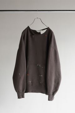 HOODIE CUTOFF CRASH SWEAT SHIRT/BLACK