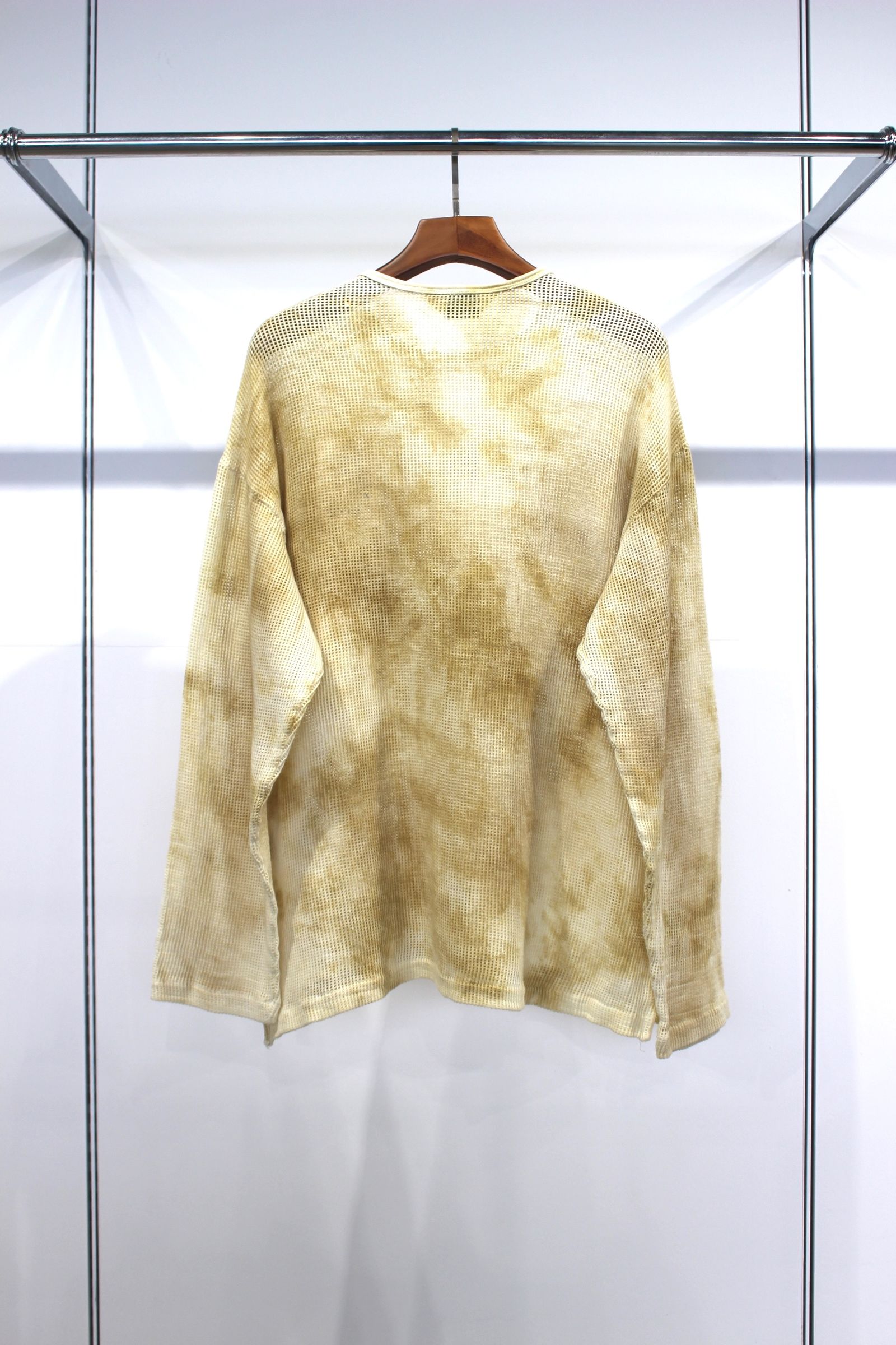 DYED MESH LS T-SHIRT/BEIGE