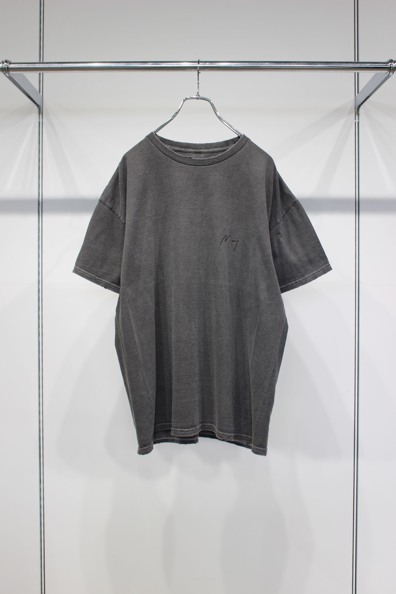 EMBROIDERY DYED T-SHIRT | BLACK | カットソー