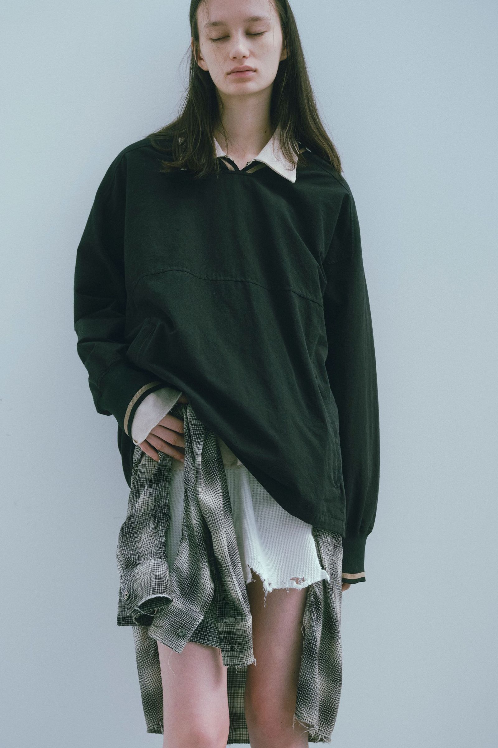 [ラスト1点] C/N PULLOVER SHIRT | BLACK | プルオーバーシャツ