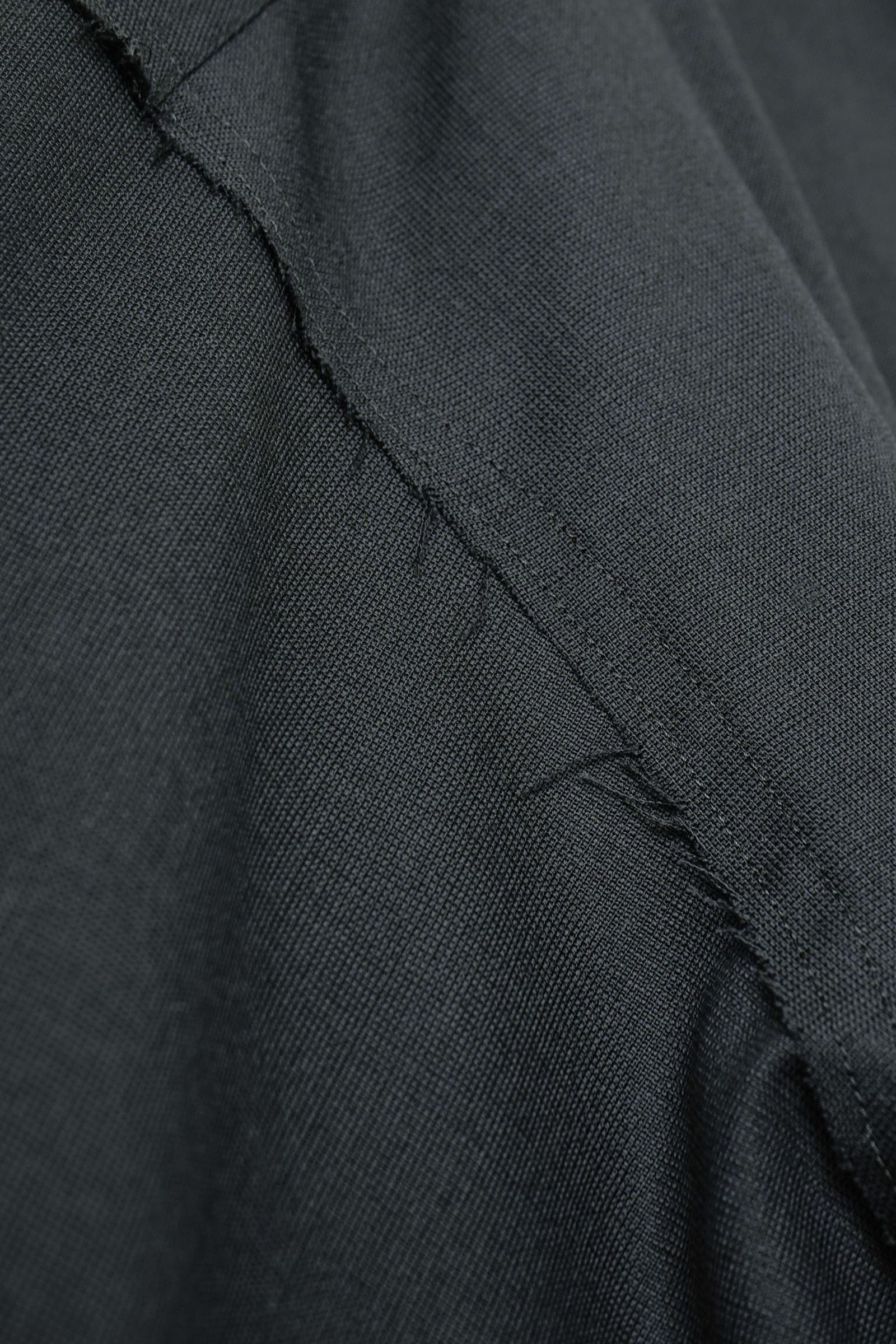 WOOL CALM SKIN WIDE SHIRT : CUT-OFF | BLACK | シャツ