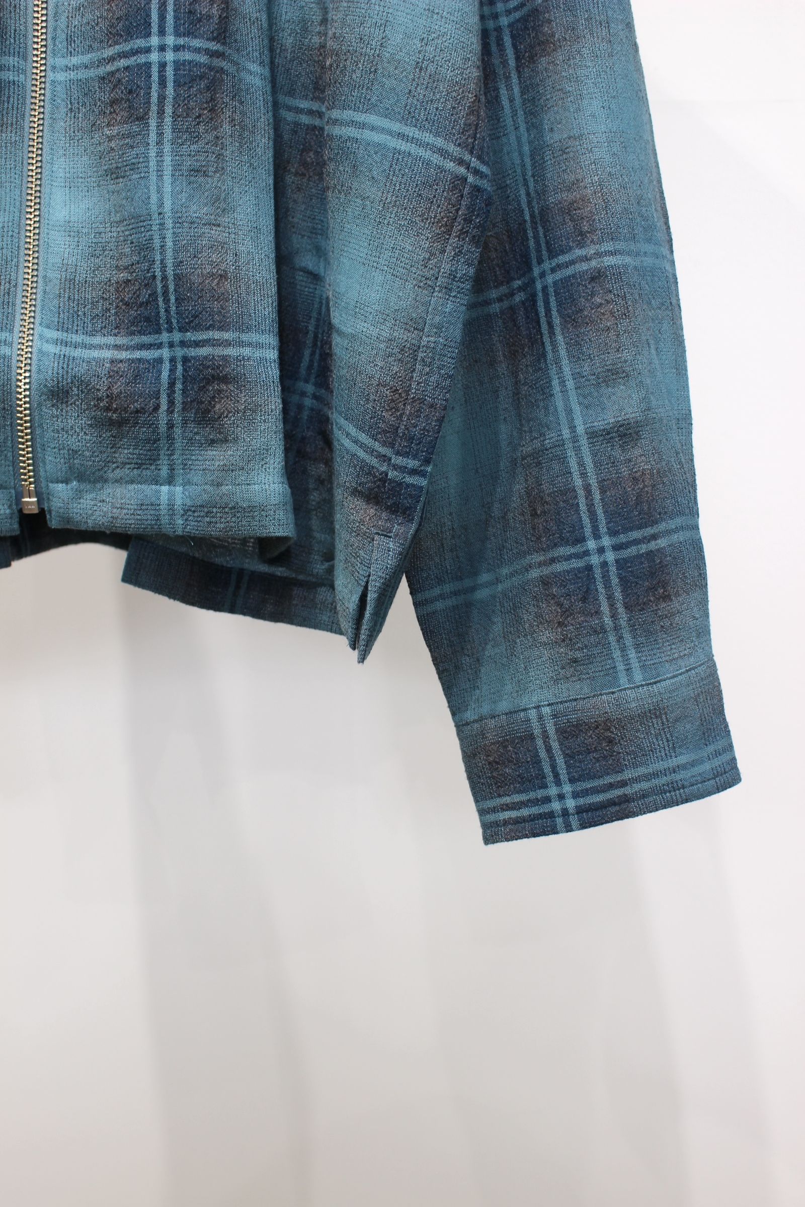 OMBRE CHECK ZIP SHIRT | GREEN | ジップシャツ