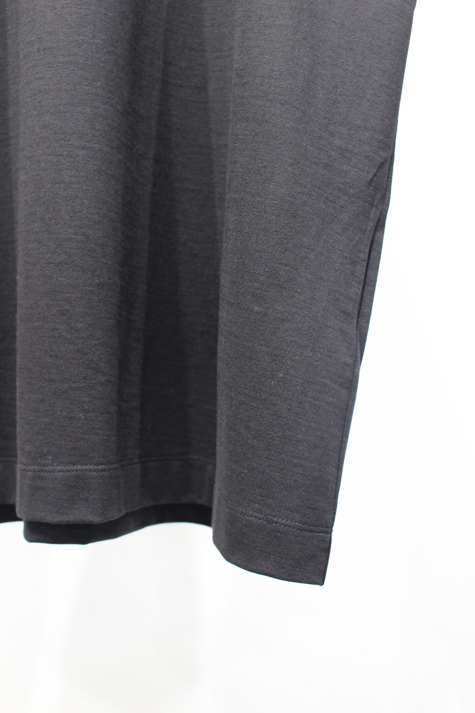 MERCERIZATION JERSEY EMBROIDERY T-SHIRT | BLACK | Logo | カットソー