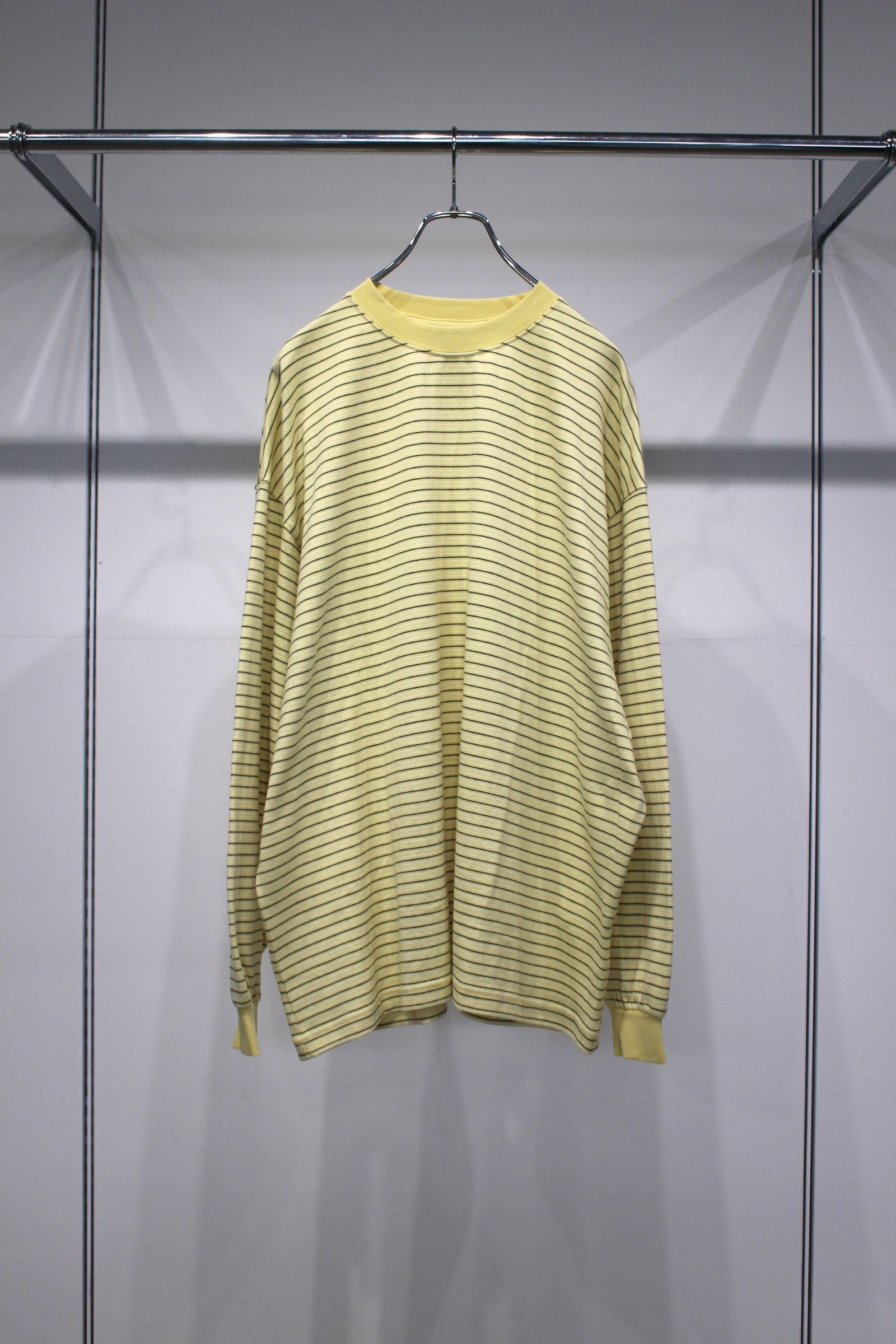 [ラスト1点] BORDER WIDE L/S T-SHIRT | YELLOW | カットソー