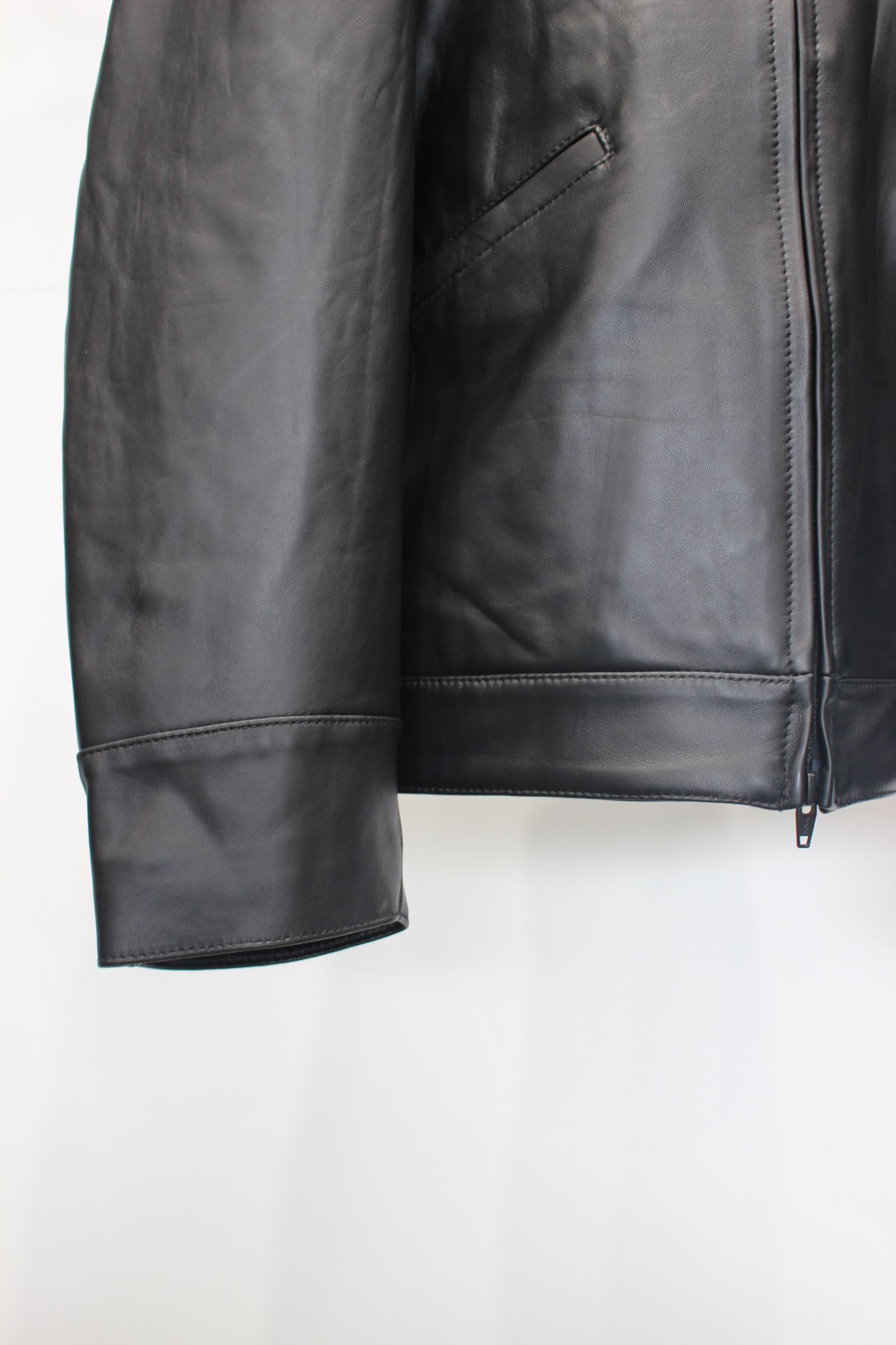 LEATHER ZIP SHORT JACKET | BLACK | レザージャケット