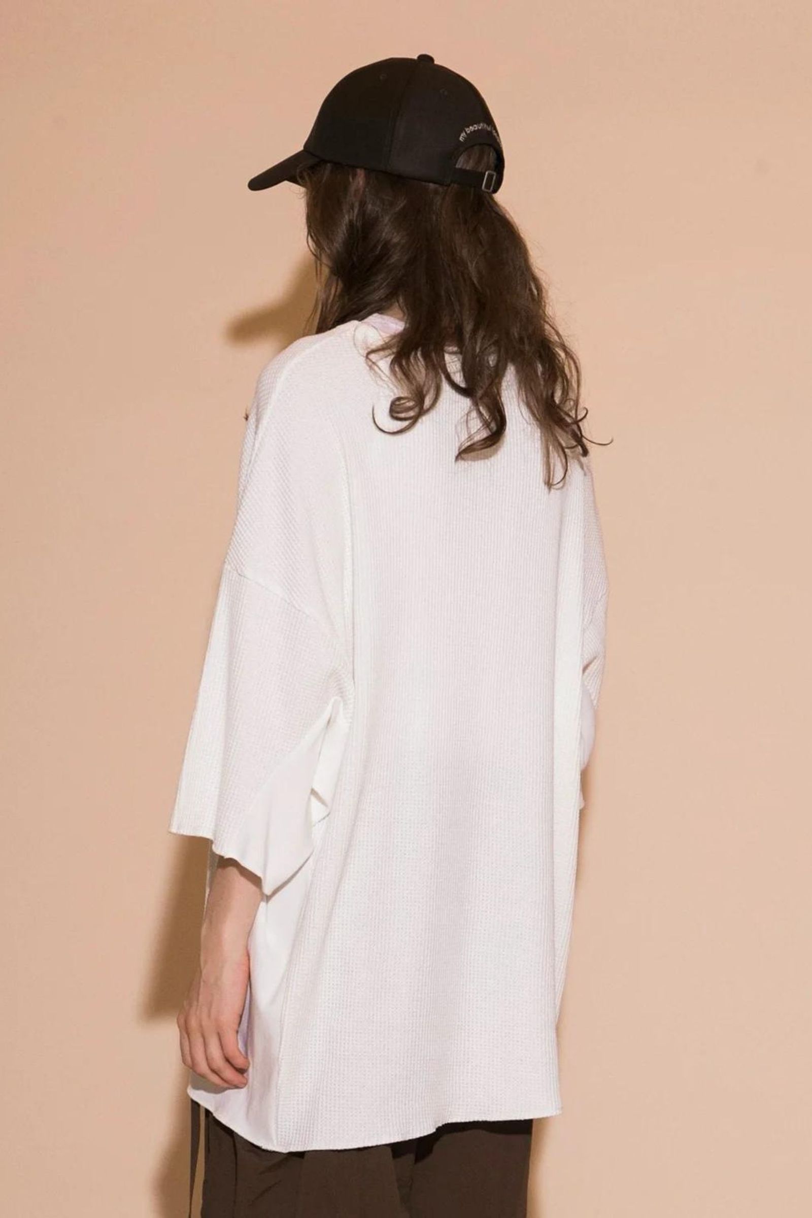 WAFFLE OVERSIZED T-SHIRT | WHITE | カットソー