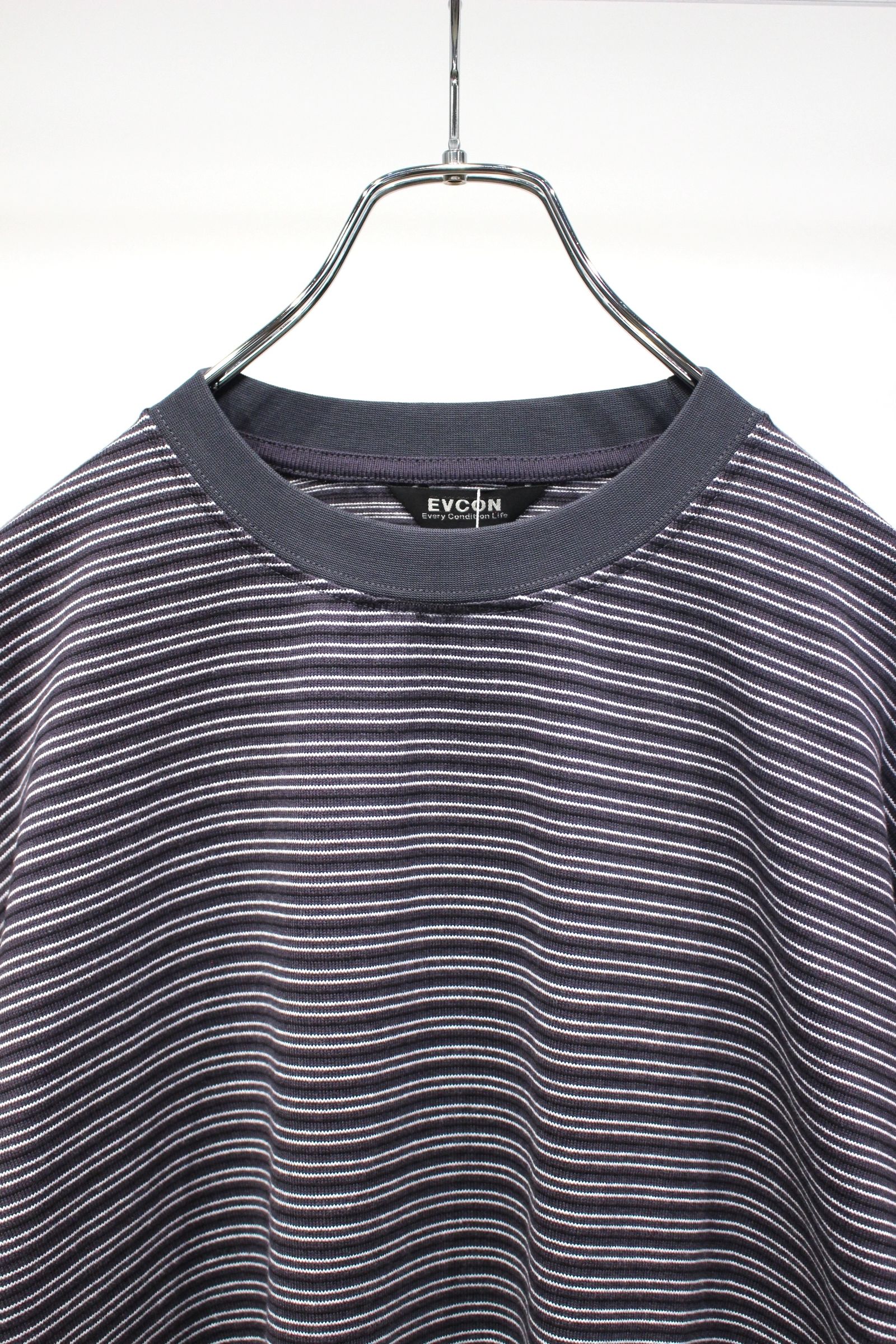 BORDER WIDE L/S T-SHIRT | CHARCOAL | カットソー