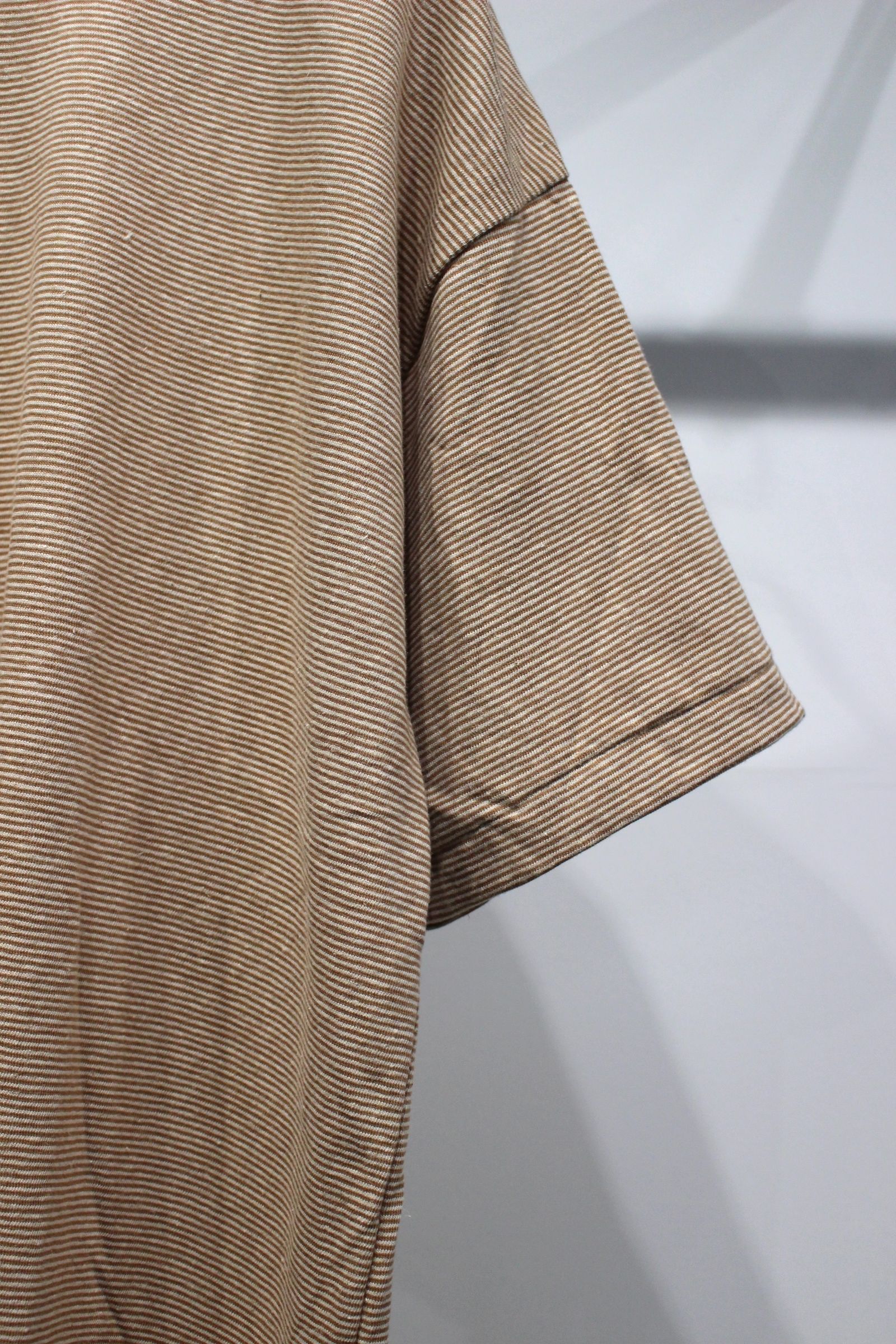 [ラスト1点] COTTON HEMP BORDER S/S TEE | BROWN | カットソー