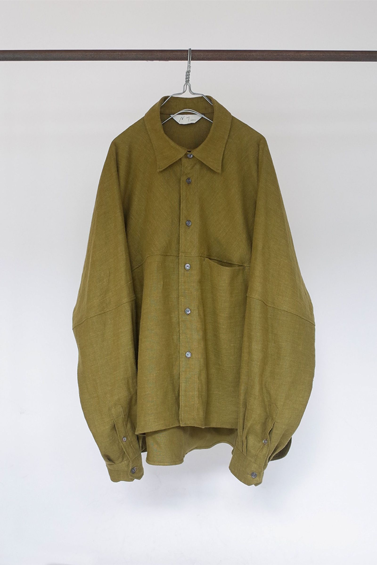 ANCELLM - LINENSUEDE KIMONO SHIRT/GREEN | NapsNote