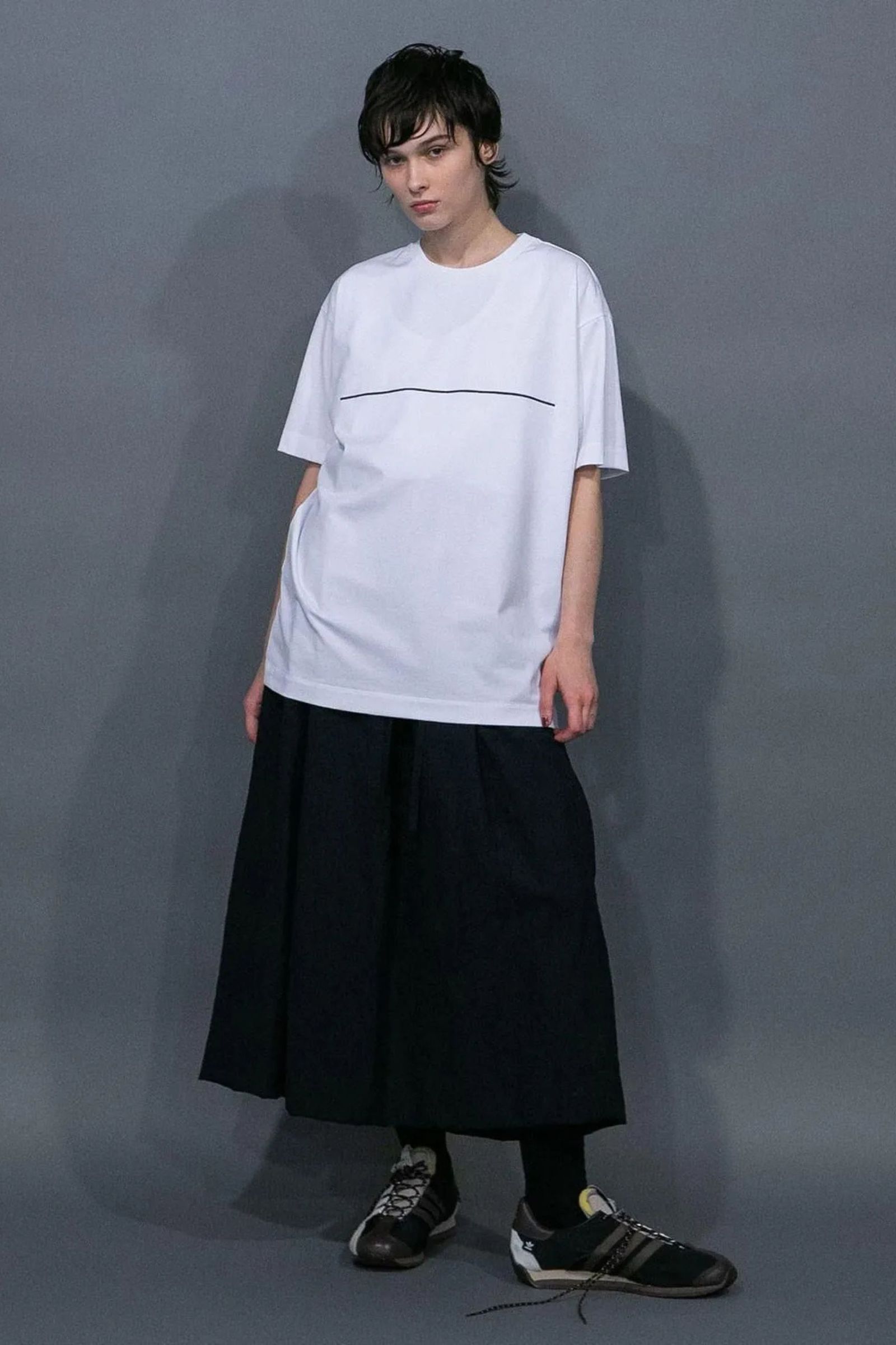 MERCERIZATION JERSEY EMBROIDERY T-SHIRT | WHITE | Line | カットソー